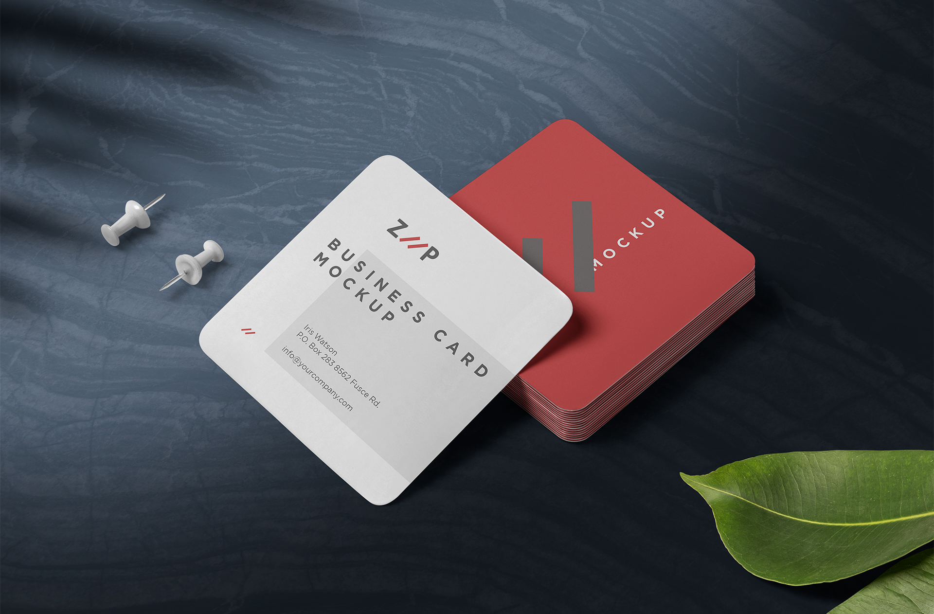 Stacked Square Business Card Mockup Design