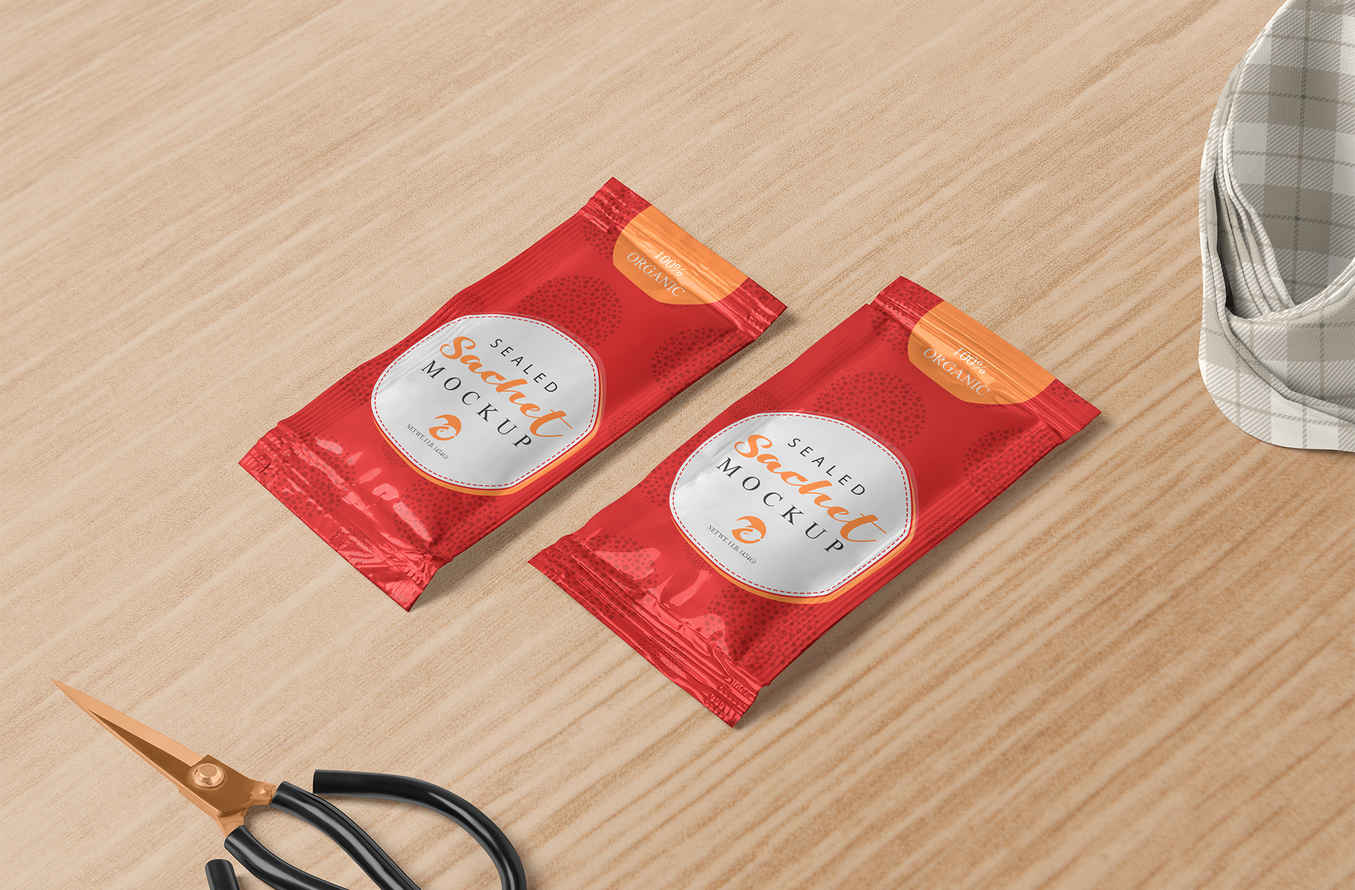Realistic Sachet Mockup – Double Pack Design