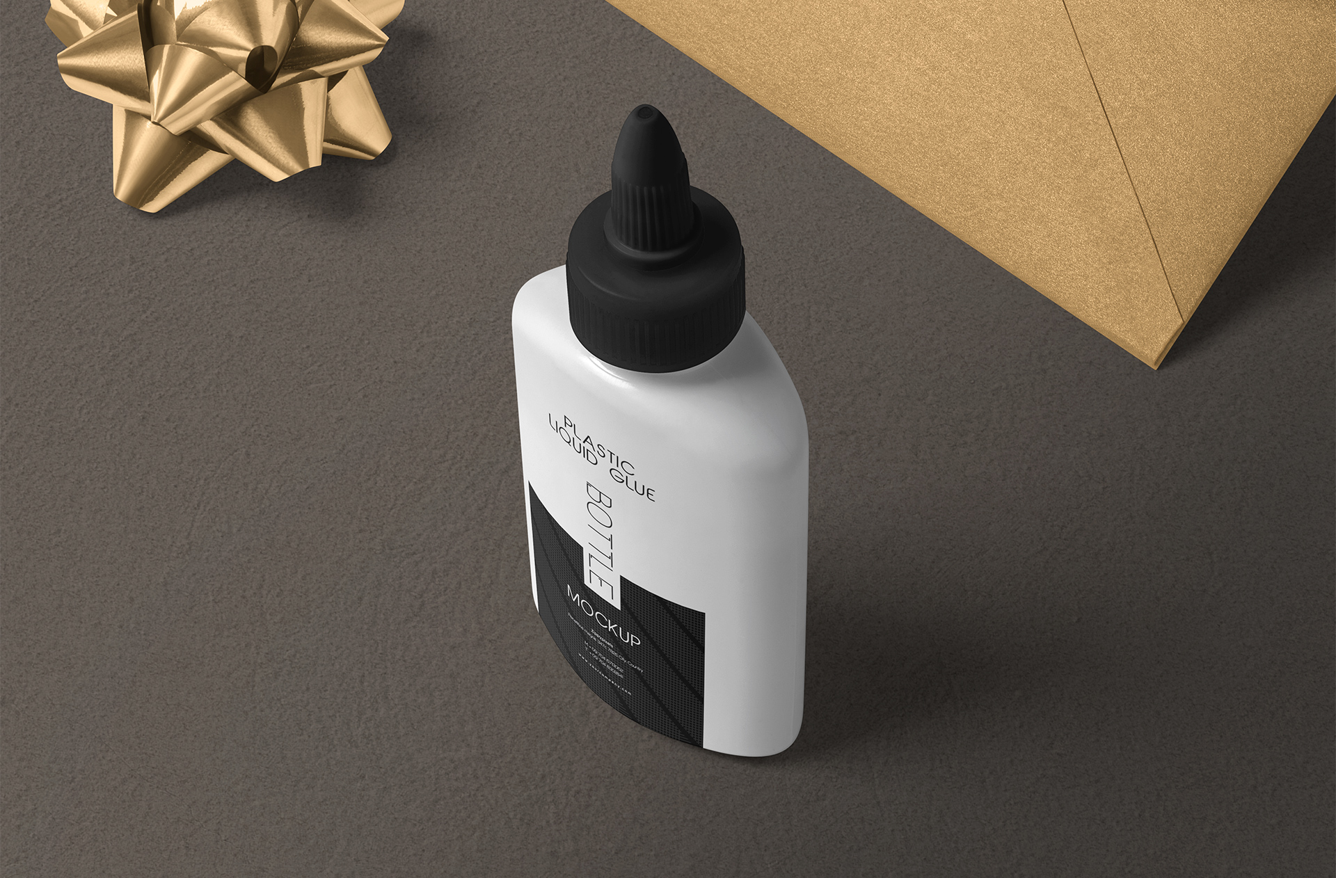 Floating Liquid Glue Bottle Mockup – Professional Design