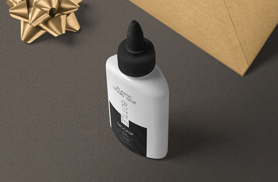 Floating Liquid Glue Bottle Mockup – Professional Design