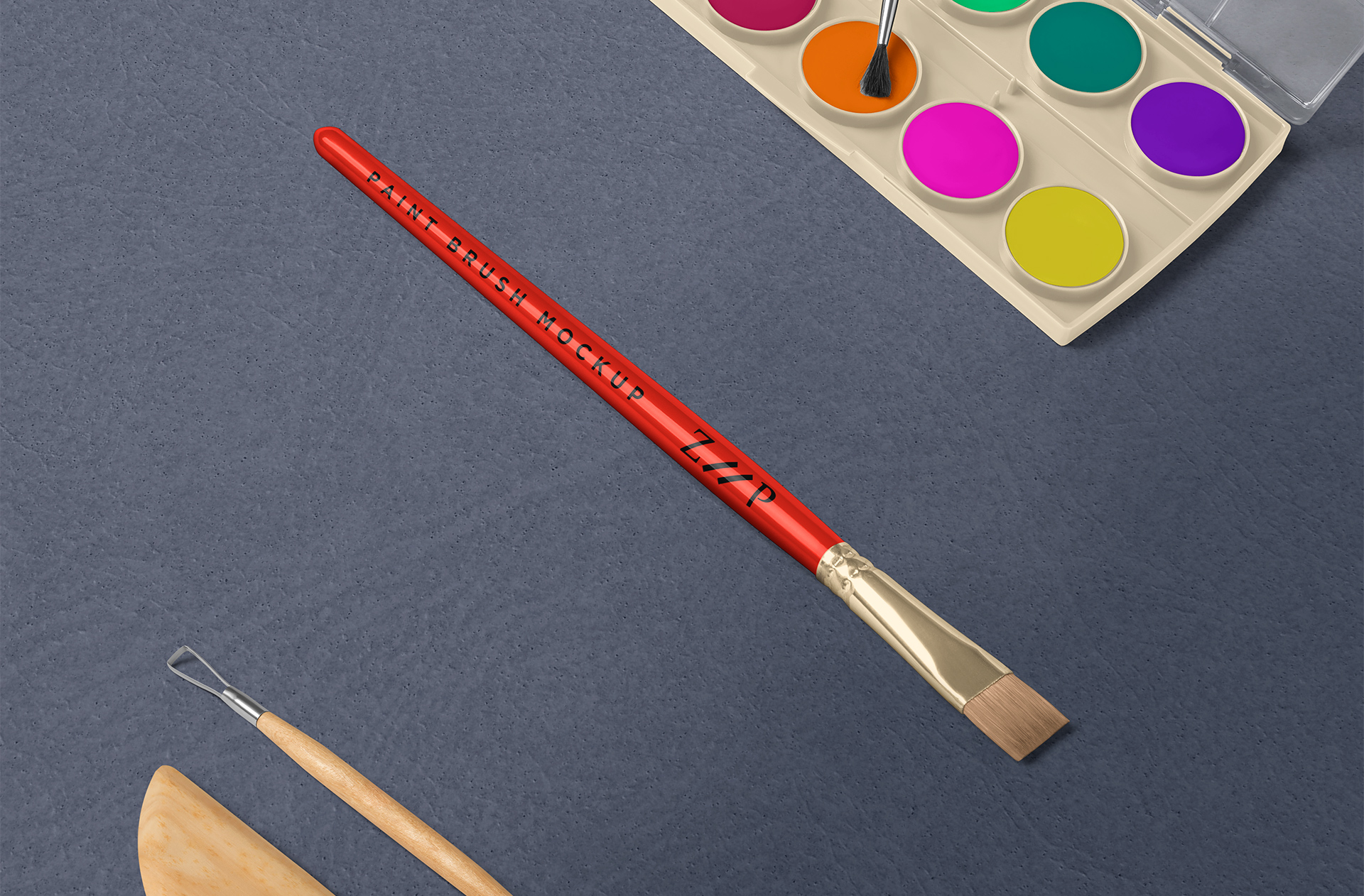Side View Flat Paint Brush Mockup – Customizable PSD