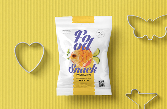 Realistic Snack Packaging Mockup with Hanger