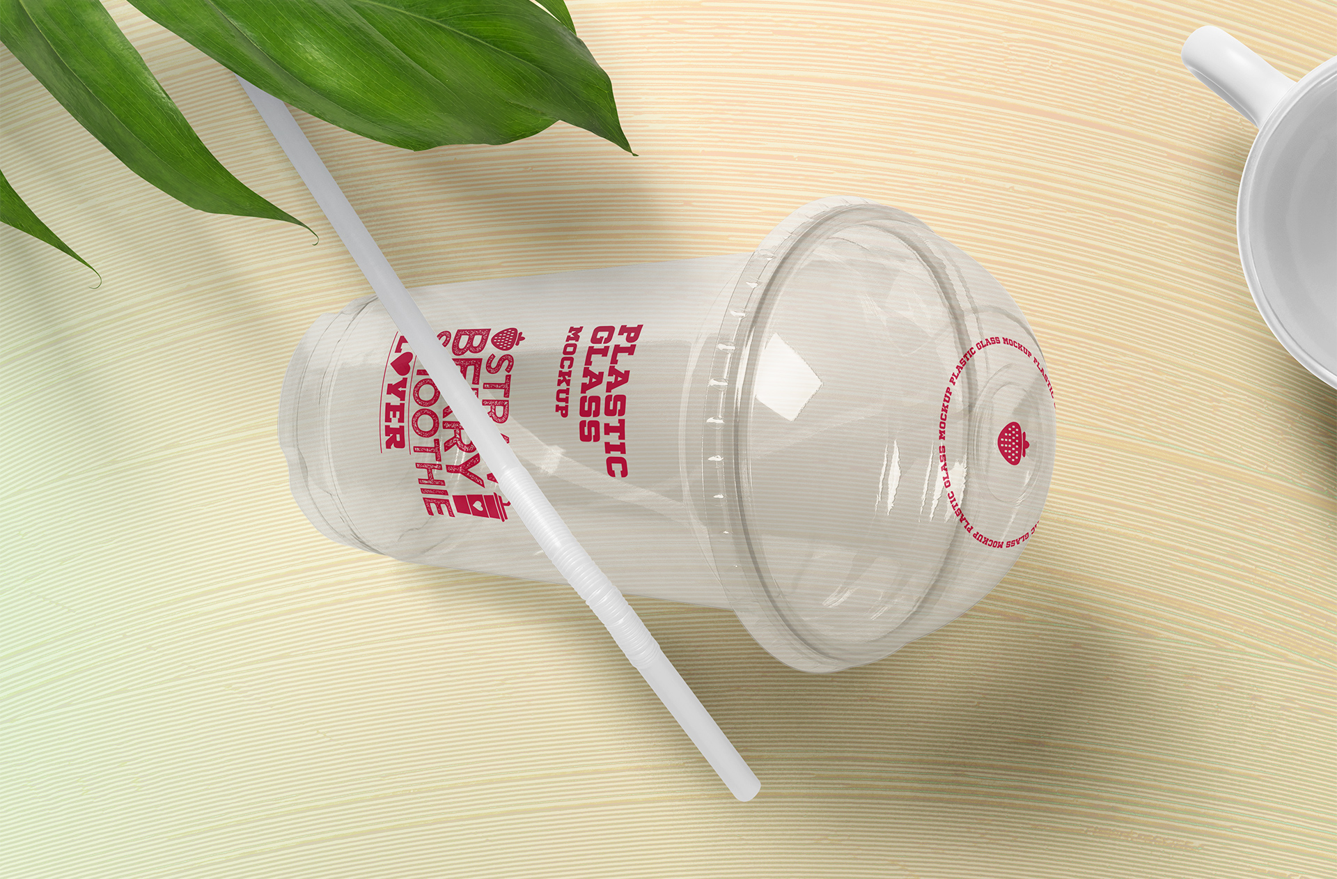 Customizable Plastic Cup Mockup for Drink Packaging