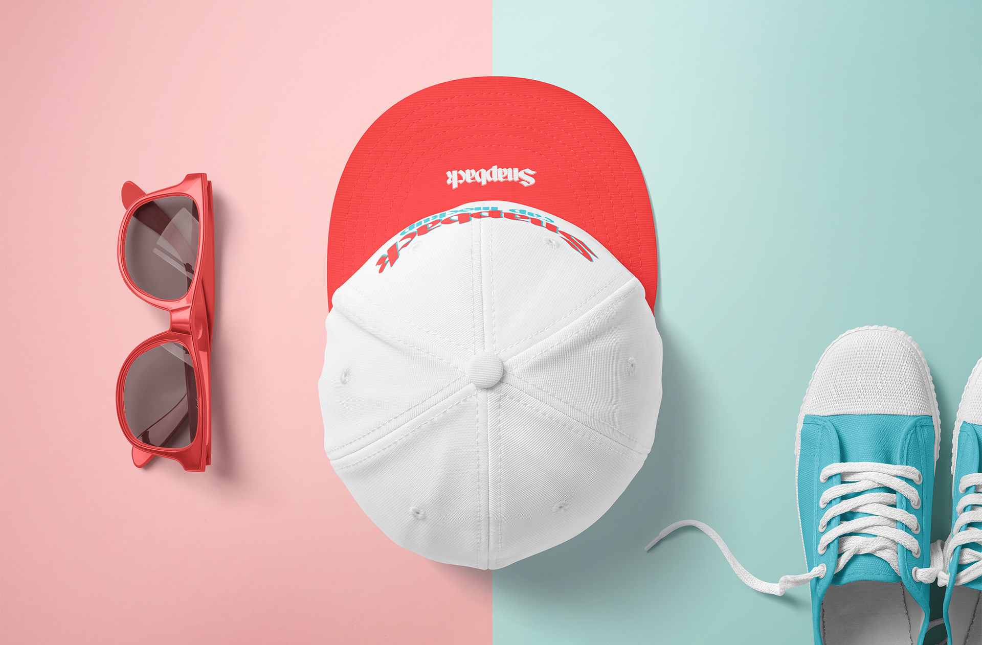 Back View Snapback Cap Mockup ?? Customizable PSD