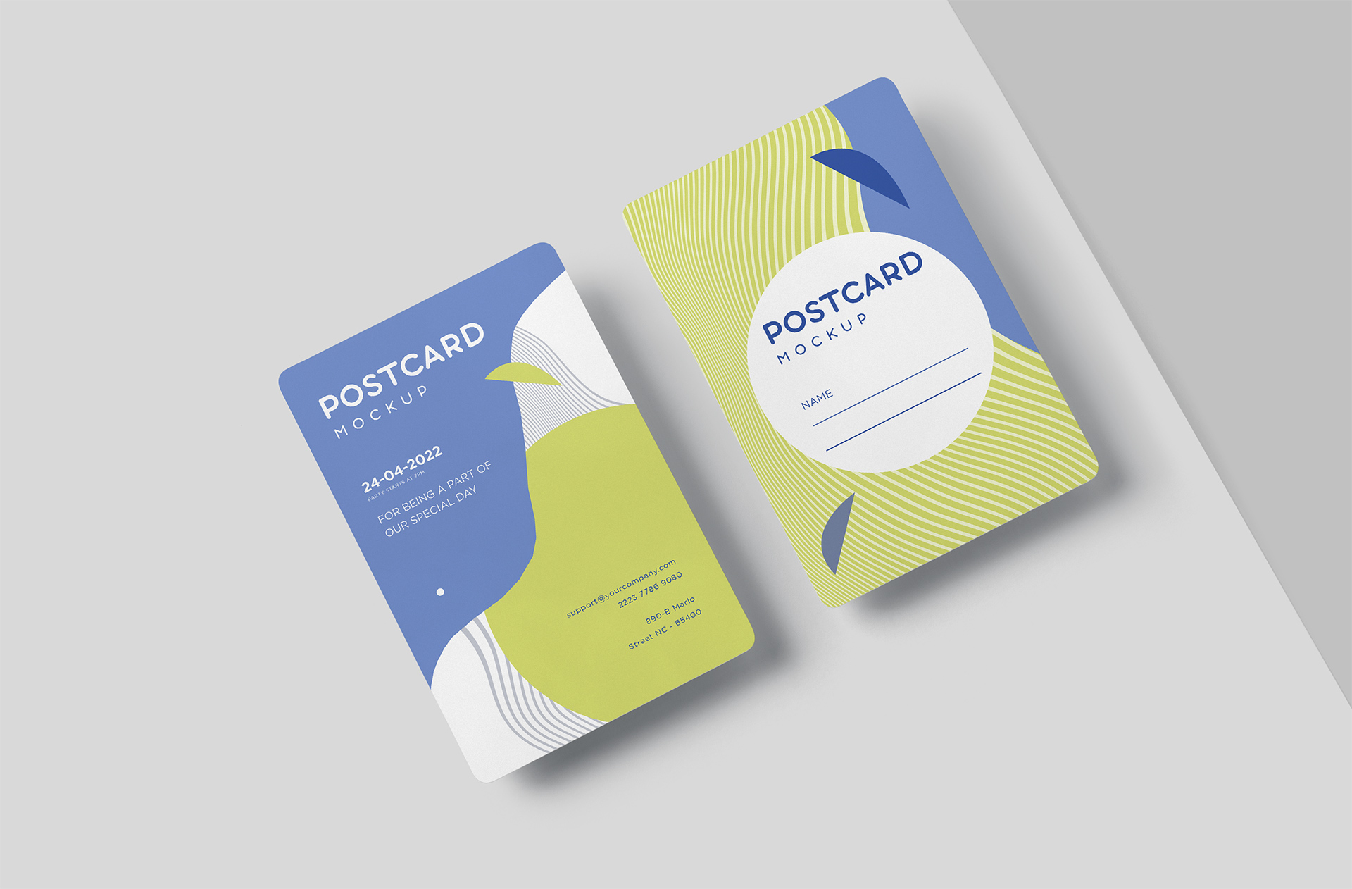 Floating Postcard Mockup ?? Realistic Perspective