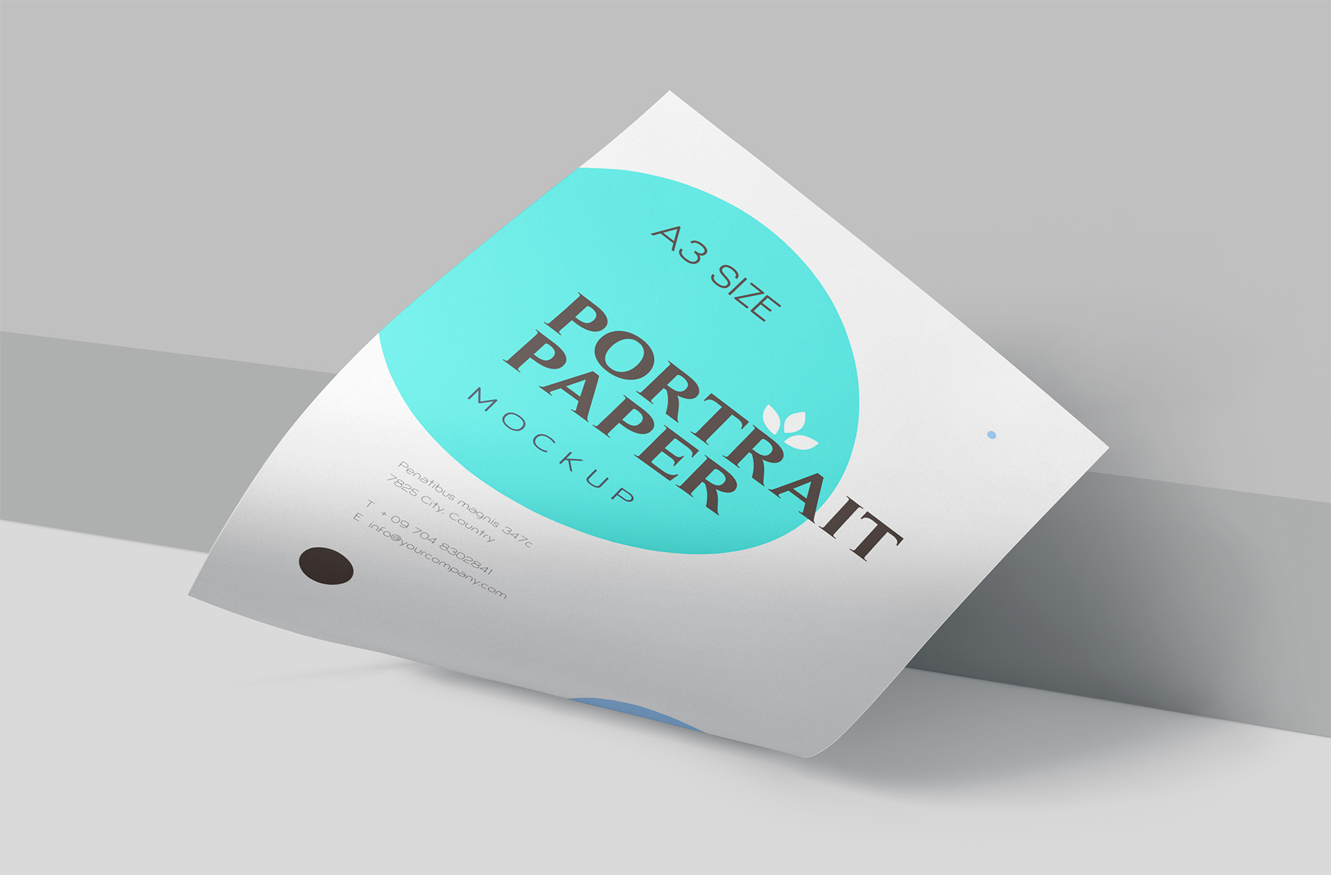 Wrinkled A3 Portrait Paper Mockup – Realistic PSD