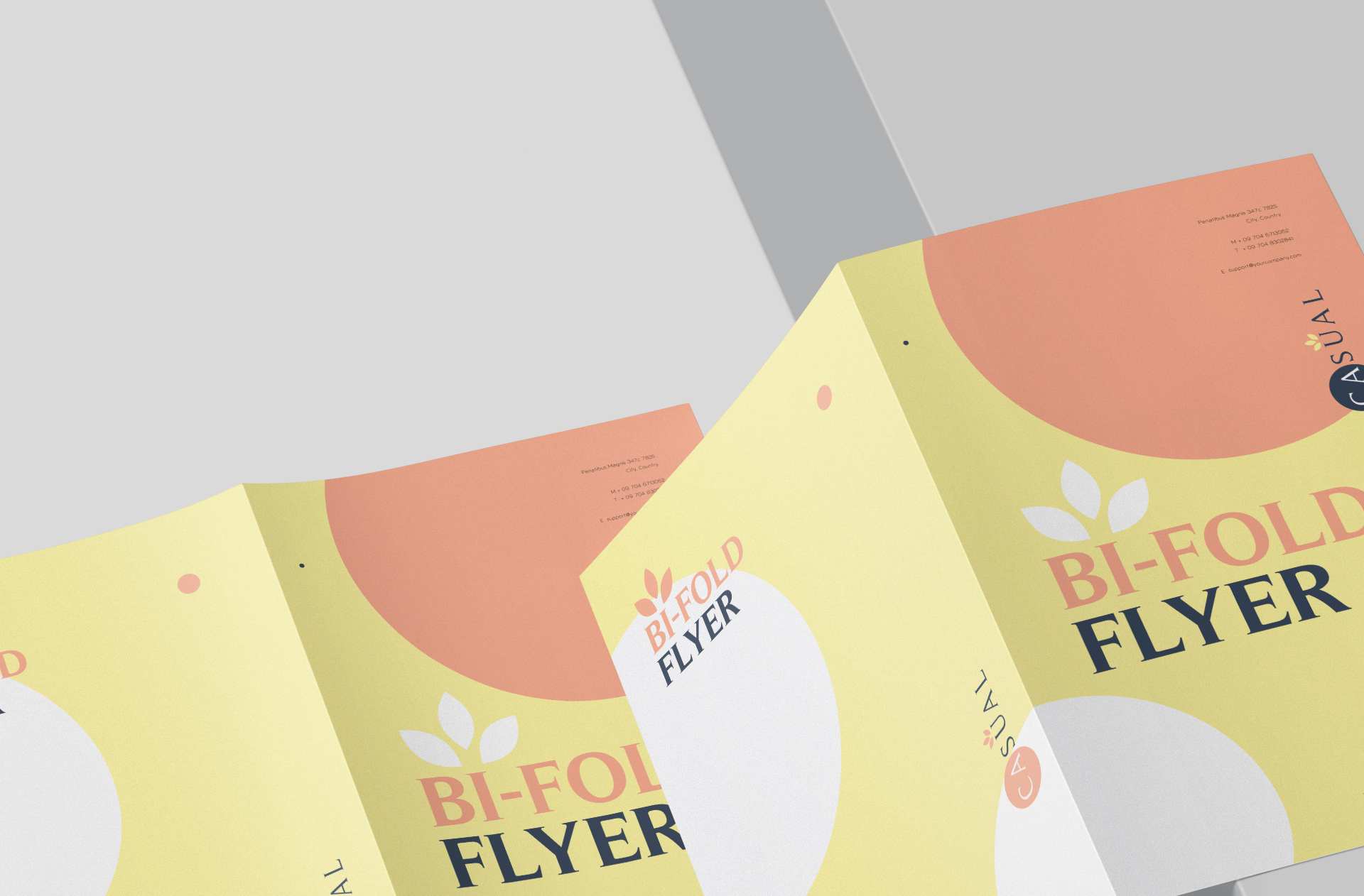 bi-fold flyer mock-up