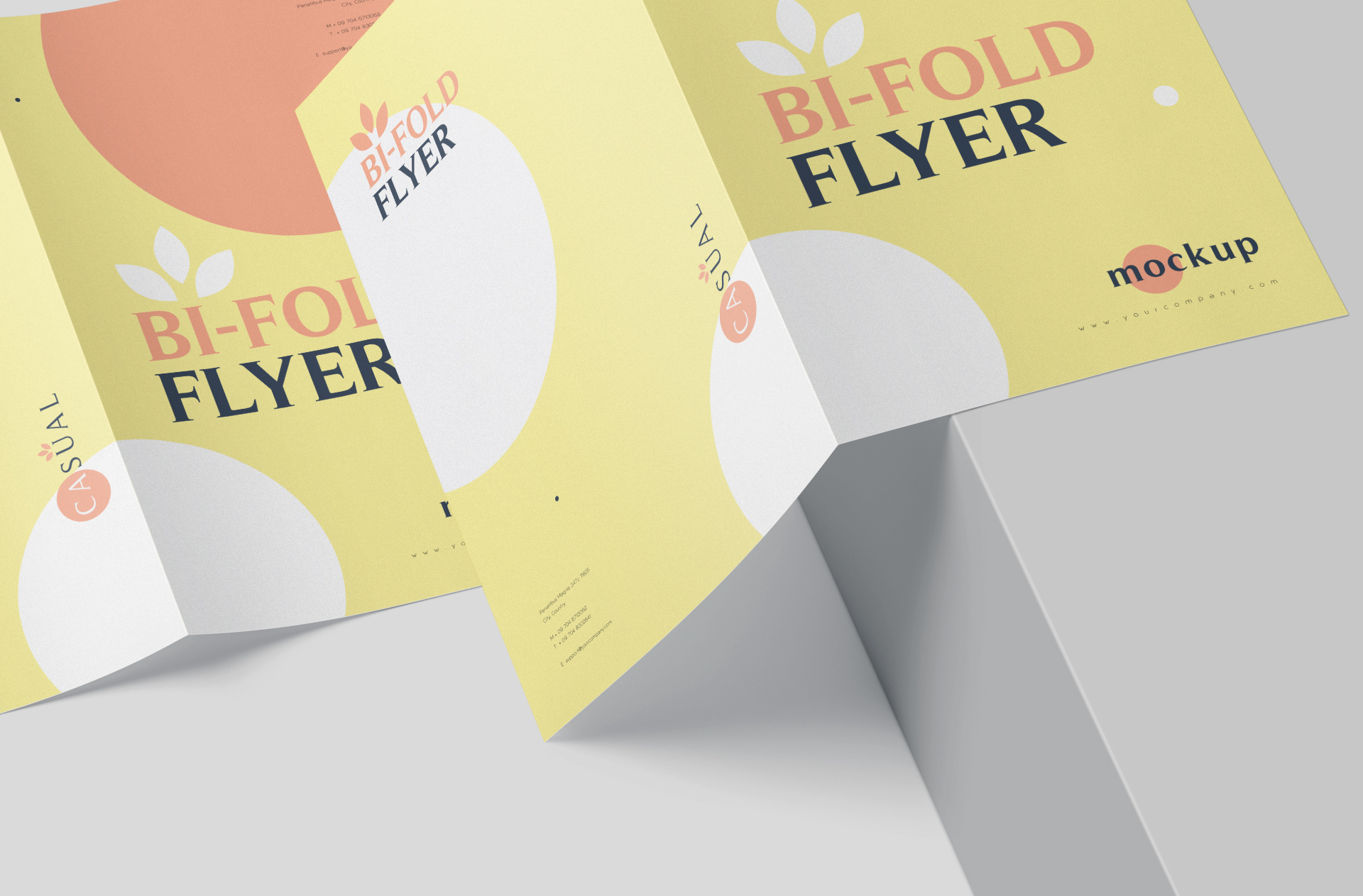 bi-fold flyer mock-up