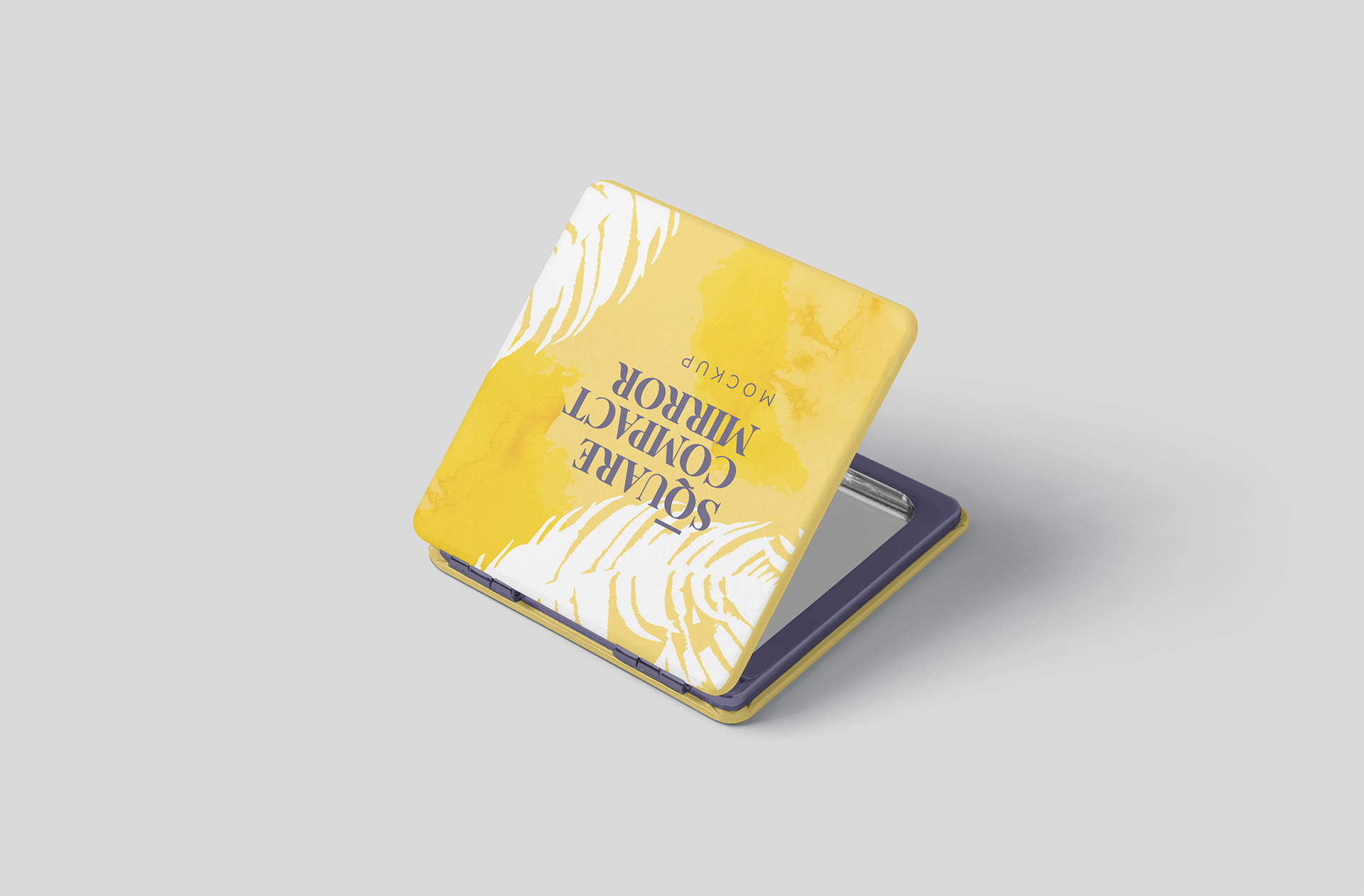 Square Compact Mirror Mockup – Open View