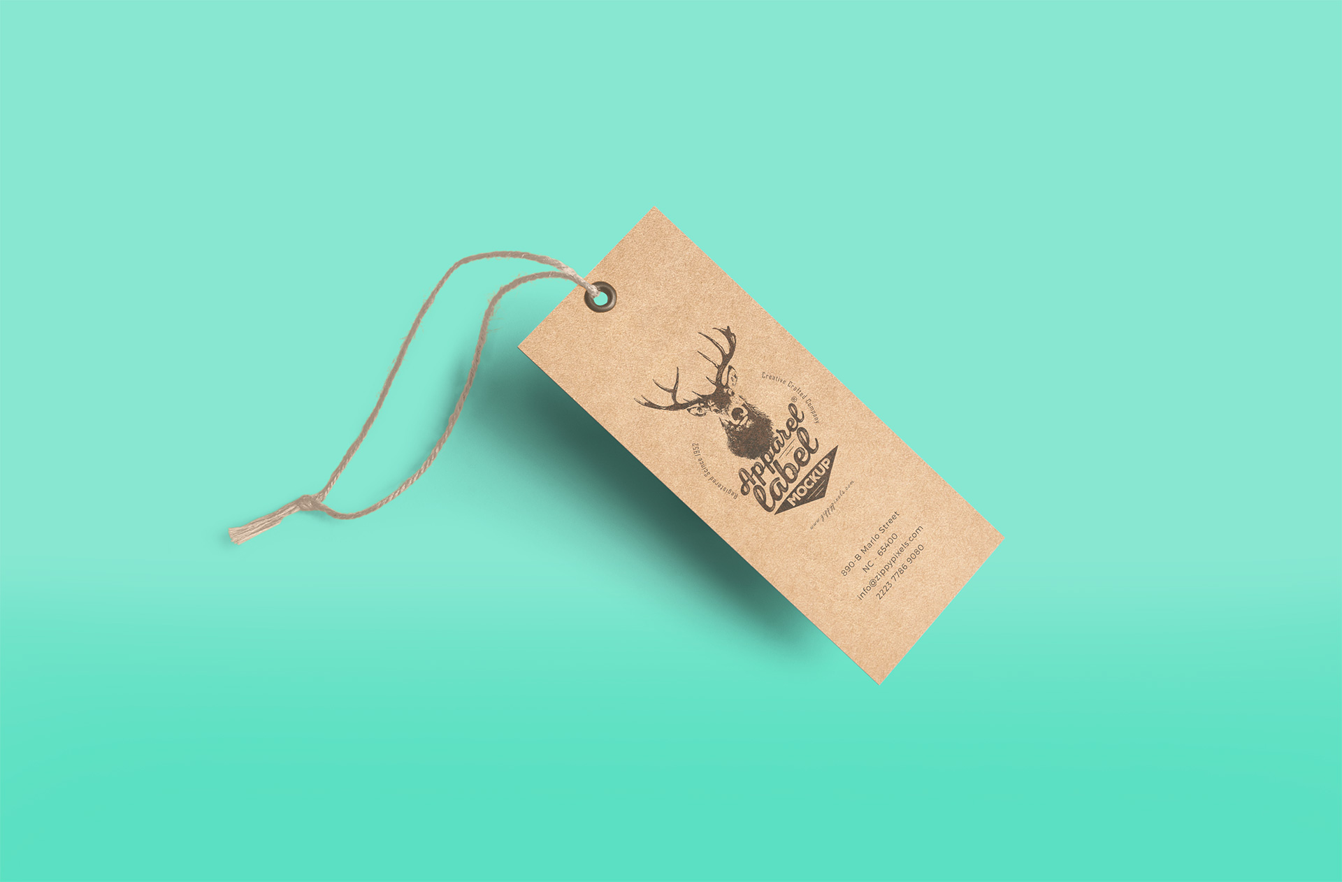 Kraft Paper Label Tag Mockup with String
