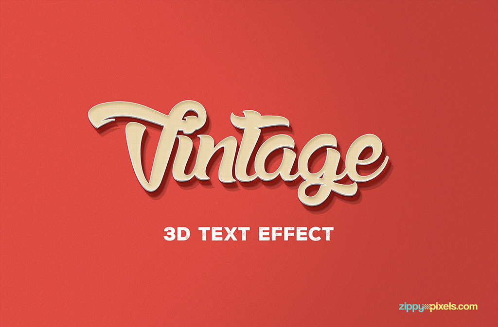 Free PSD 3D Text Effect – Vintage Style