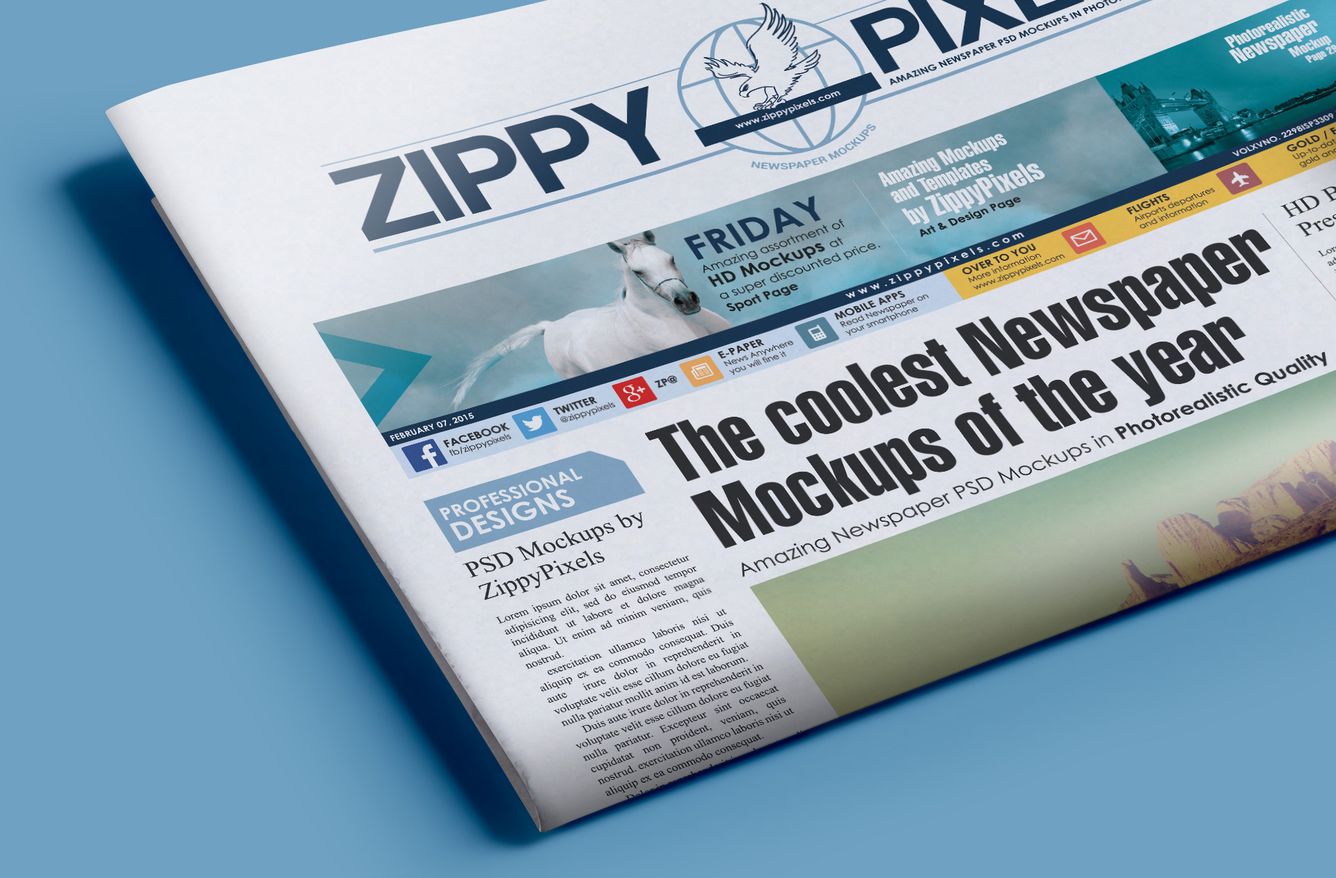 broadsheet newspaper mockup