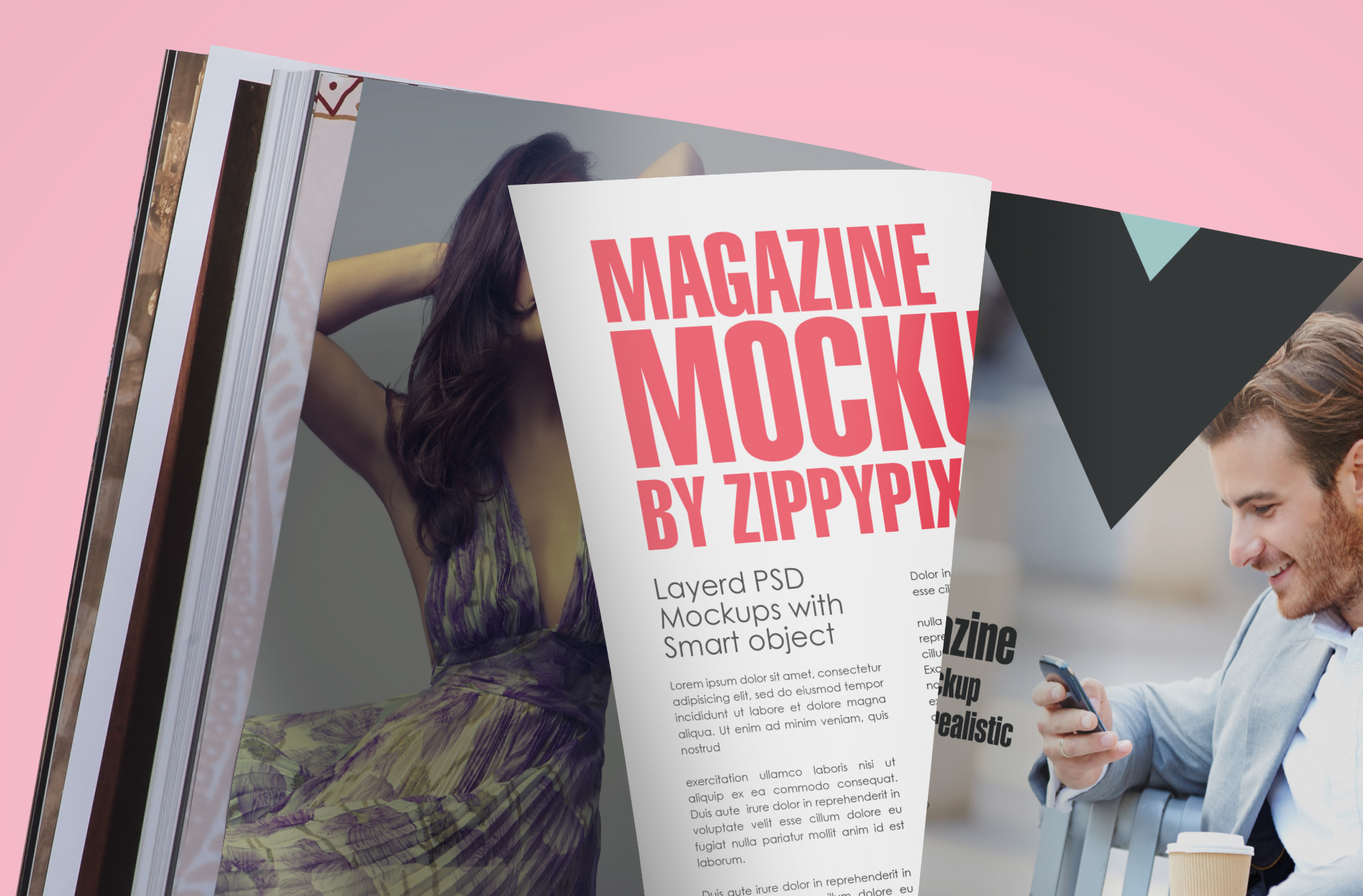 dynamic magazine mockup