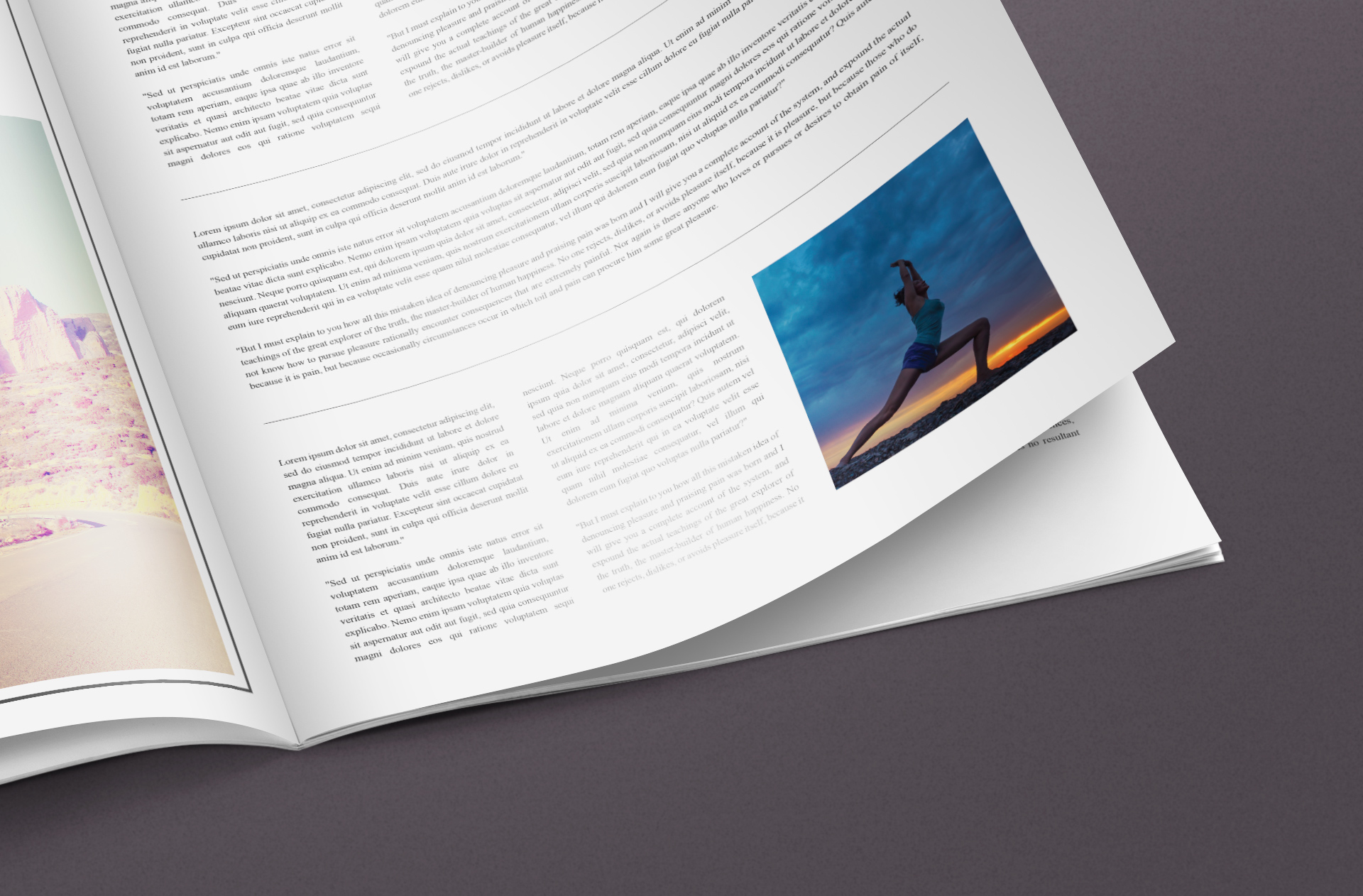 clean magazine layout mockup