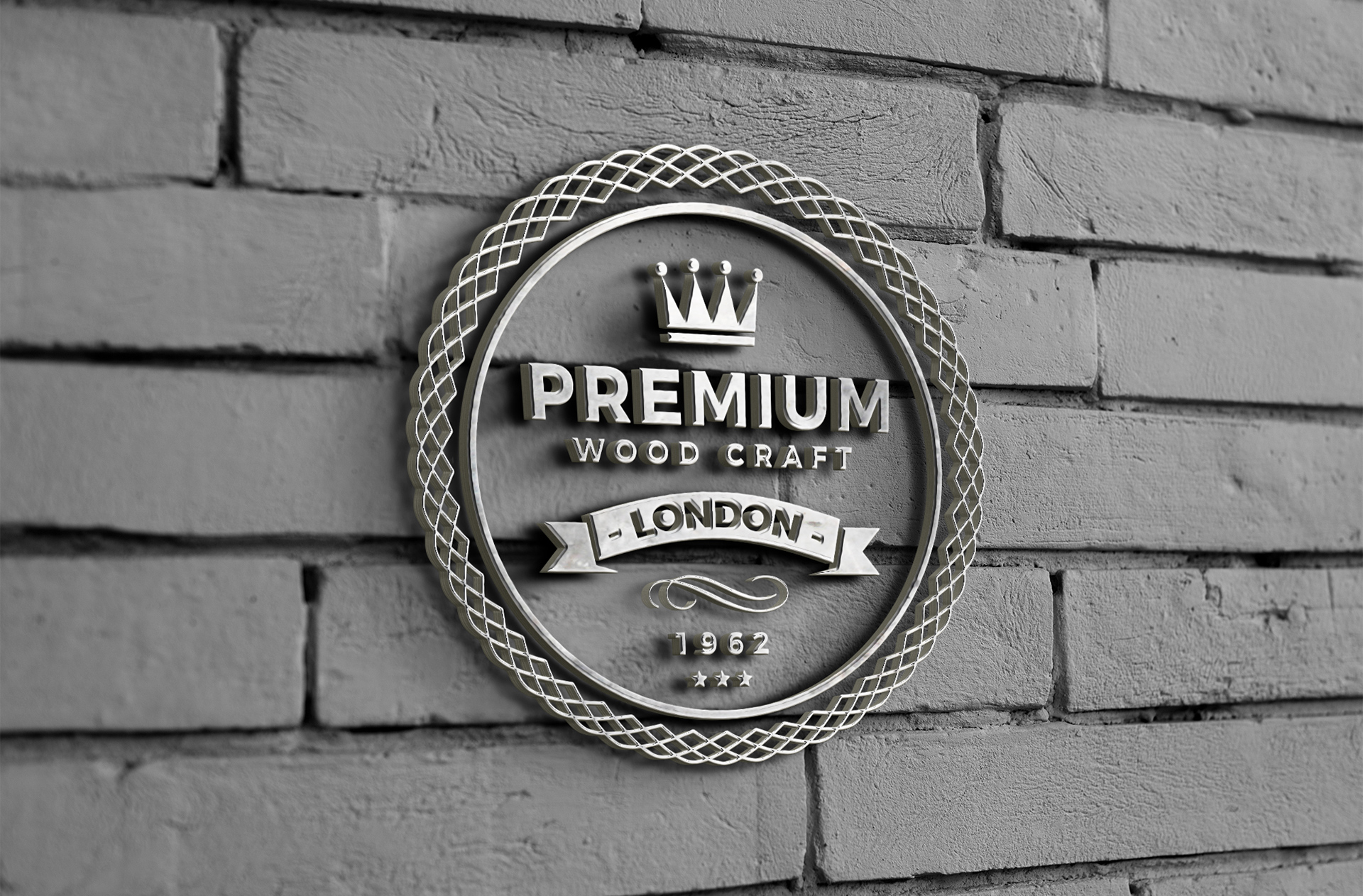 Premium Wood Craft Logo Mockup – Vintage Branding