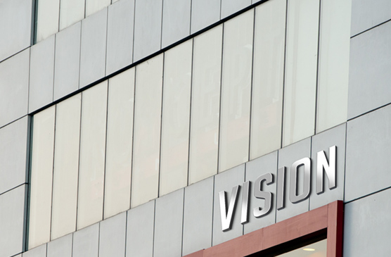 Vision Exterior Building Signage Mockup – Realistic 3D Logo