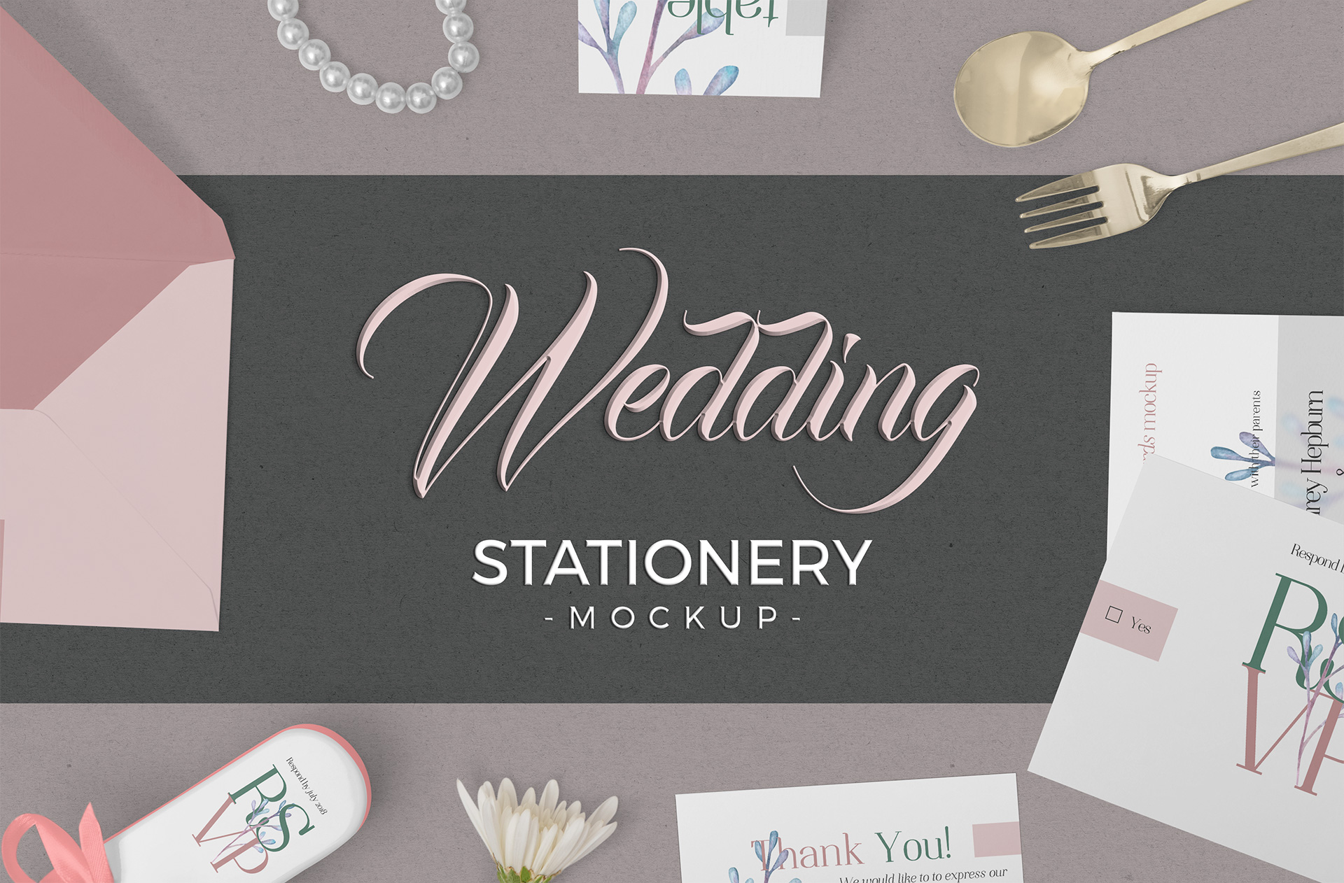 Luxury Wedding Stationery Mockup Design