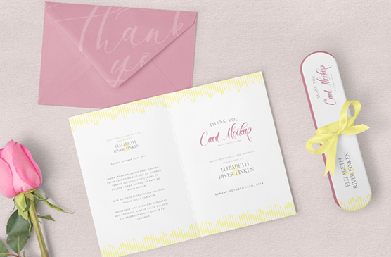 Folded Thank You Card Mockup with Elegant Design