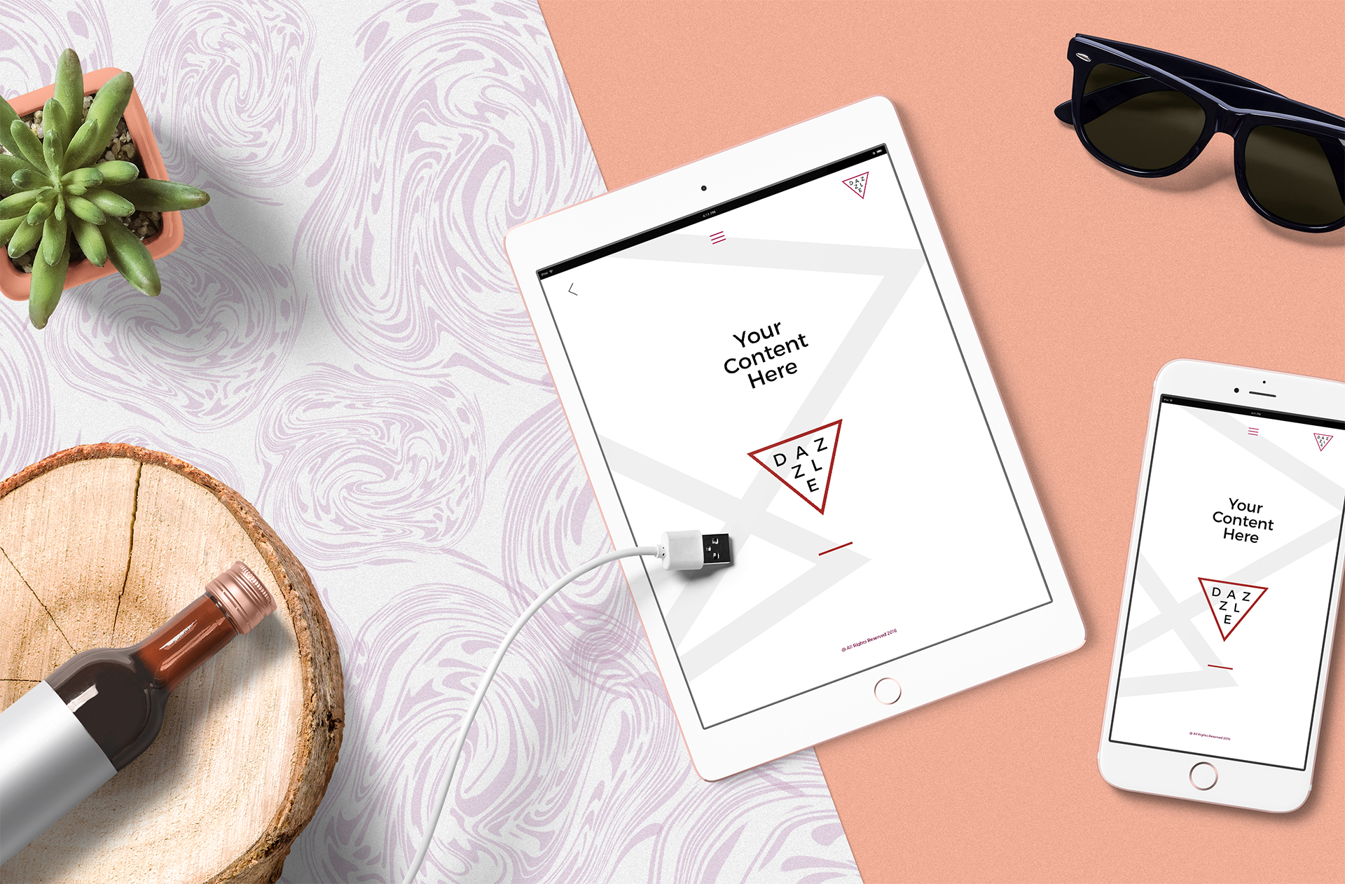 Stylish iPad & iPhone Mockup for Branding