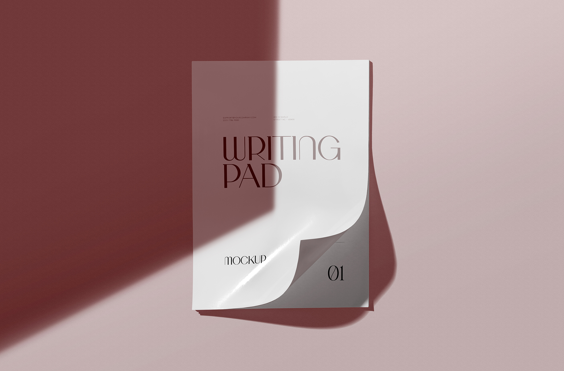 Minimalist Writing Pad Mockup with Realistic Lighting