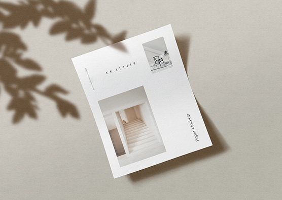 Realistic US Letter Flyer Mockup with Elegant Layout