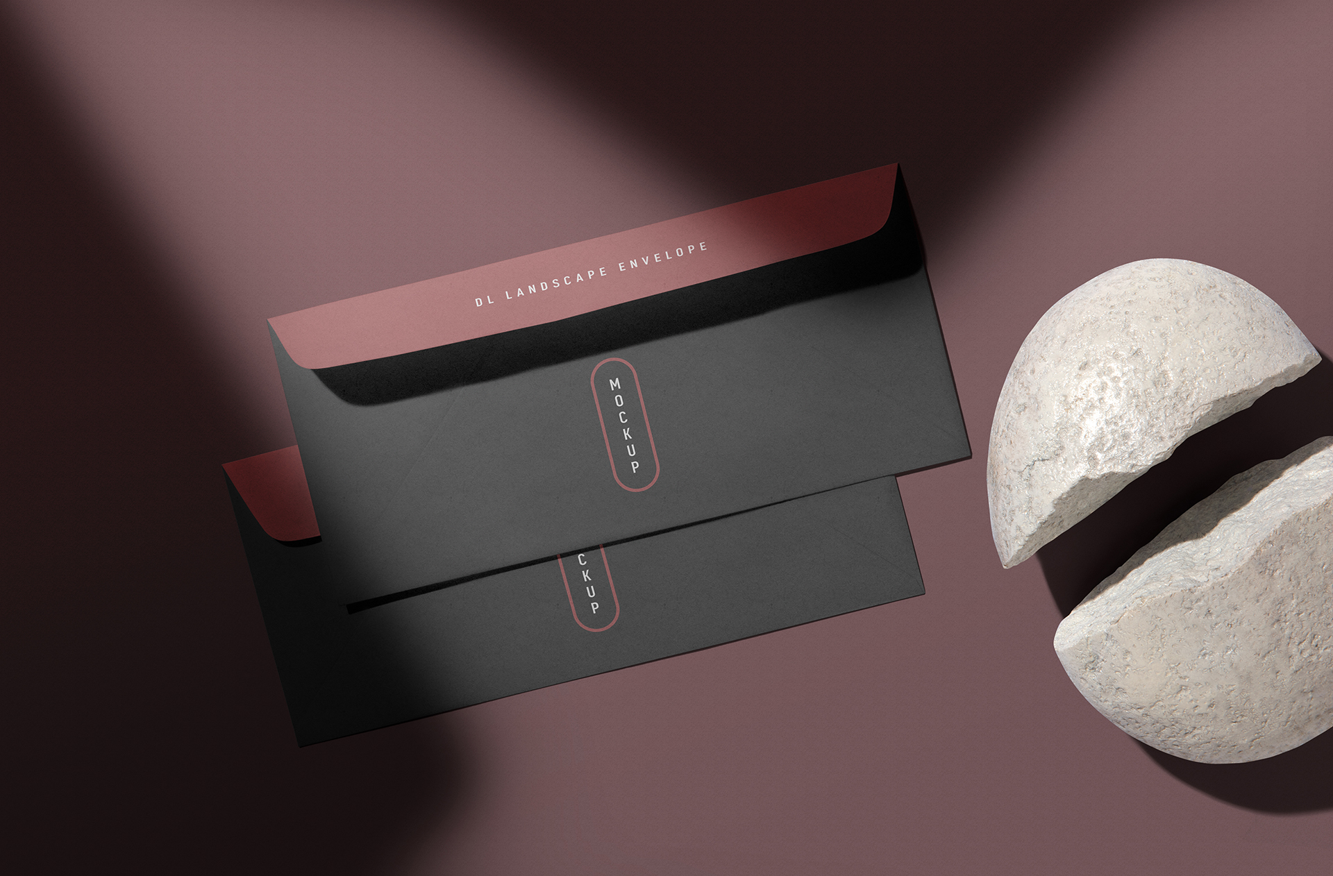 Elegant DL Envelope Mockup with Realistic Shadows