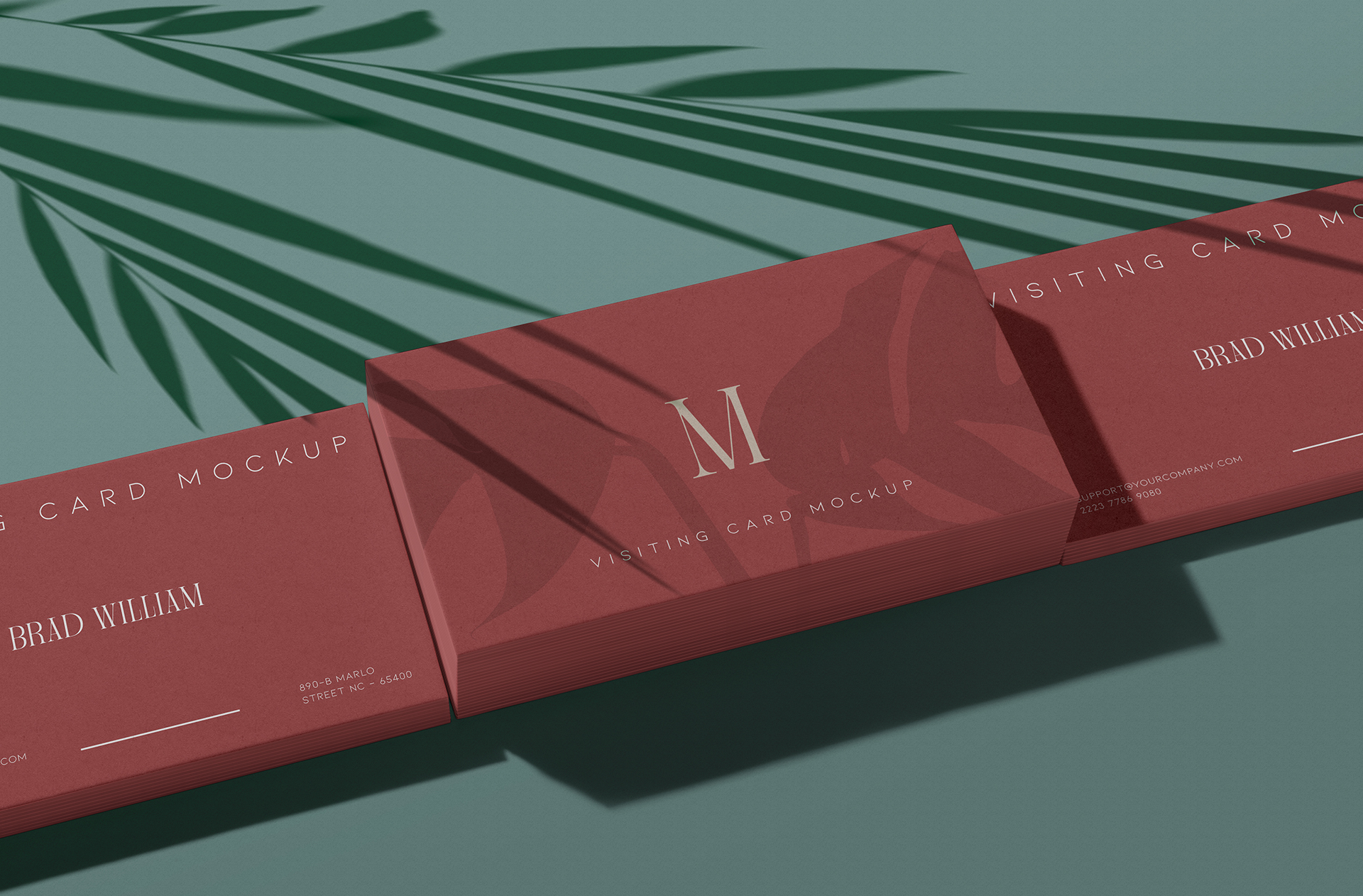 Elegant Business Card Mockup with Shadow Overlay