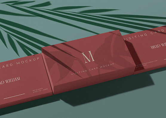 Elegant Business Card Mockup with Shadow Overlay