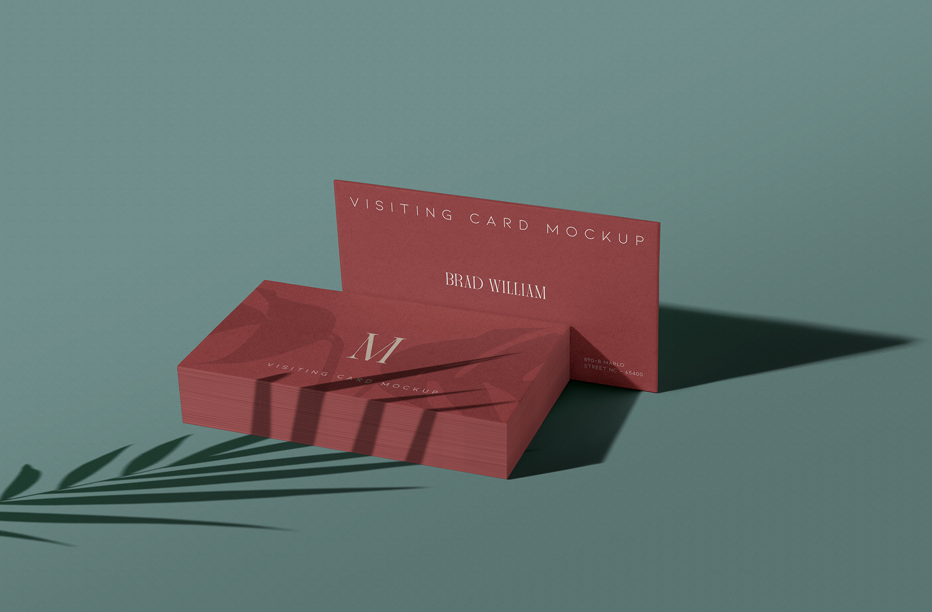Floating Business Card Mockup with Natural Shadows