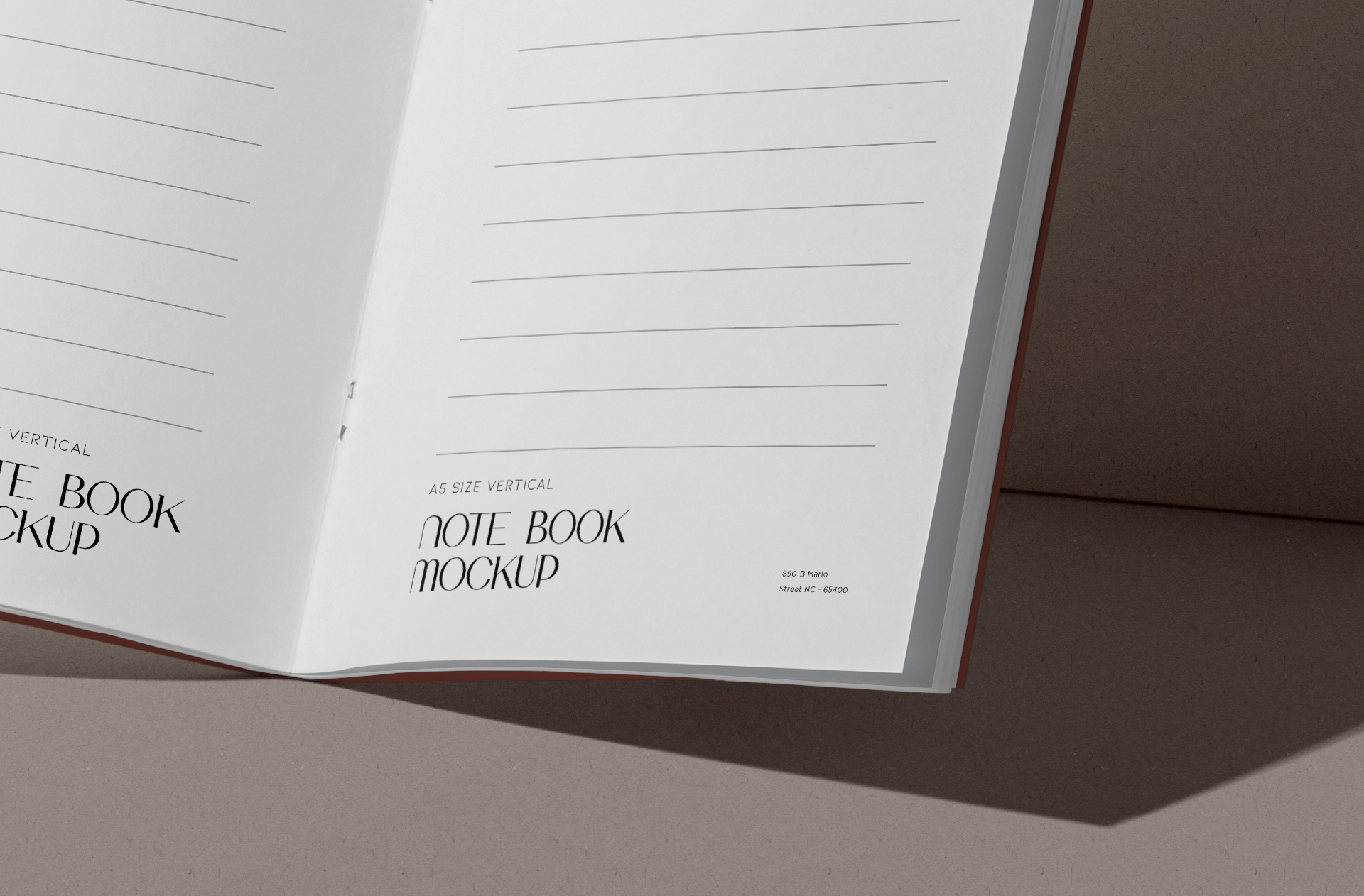 A5 notebook mock-up