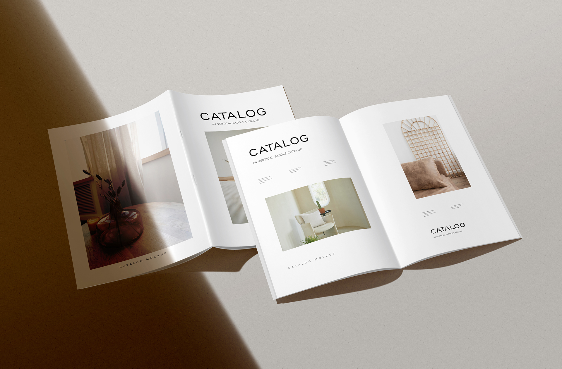 Premium A4 Catalog Mockup with Realistic Pages