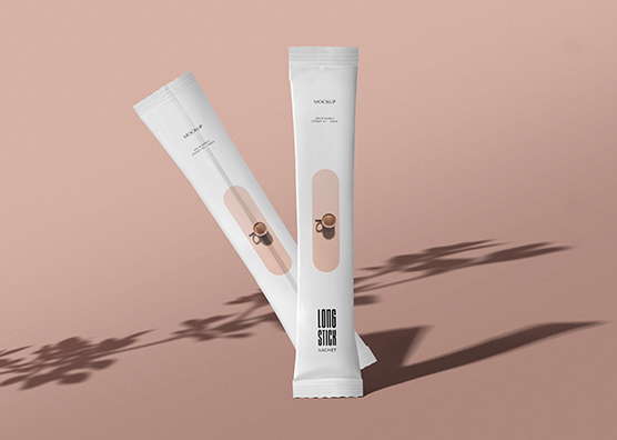 Floating Stick Sachet Mockup for Branding Design