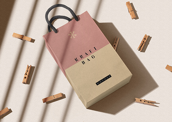 Minimalist Kraft Shopping Bag Mockup for Branding