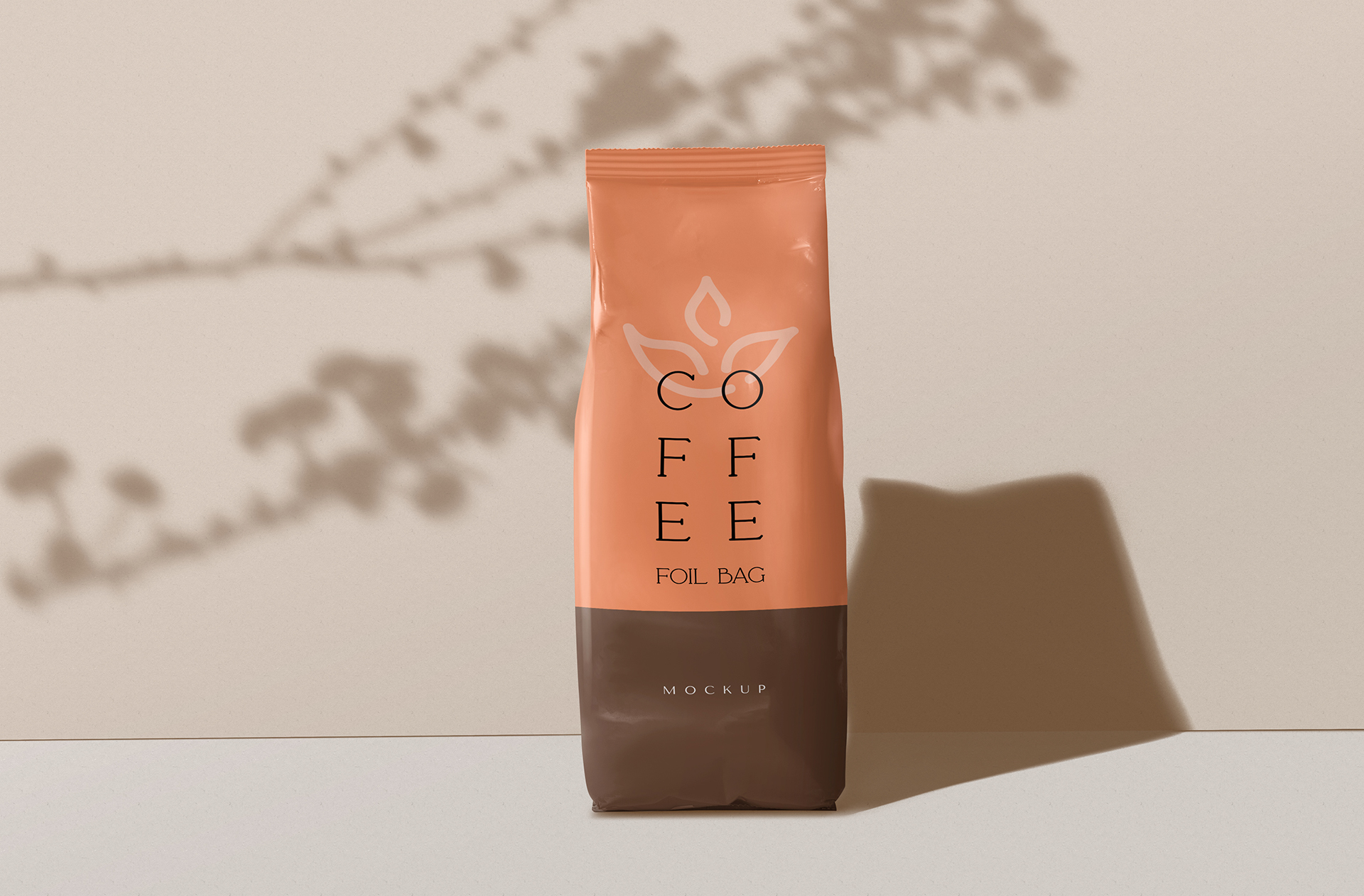 High-Resolution Standing Coffee Bag Mockup