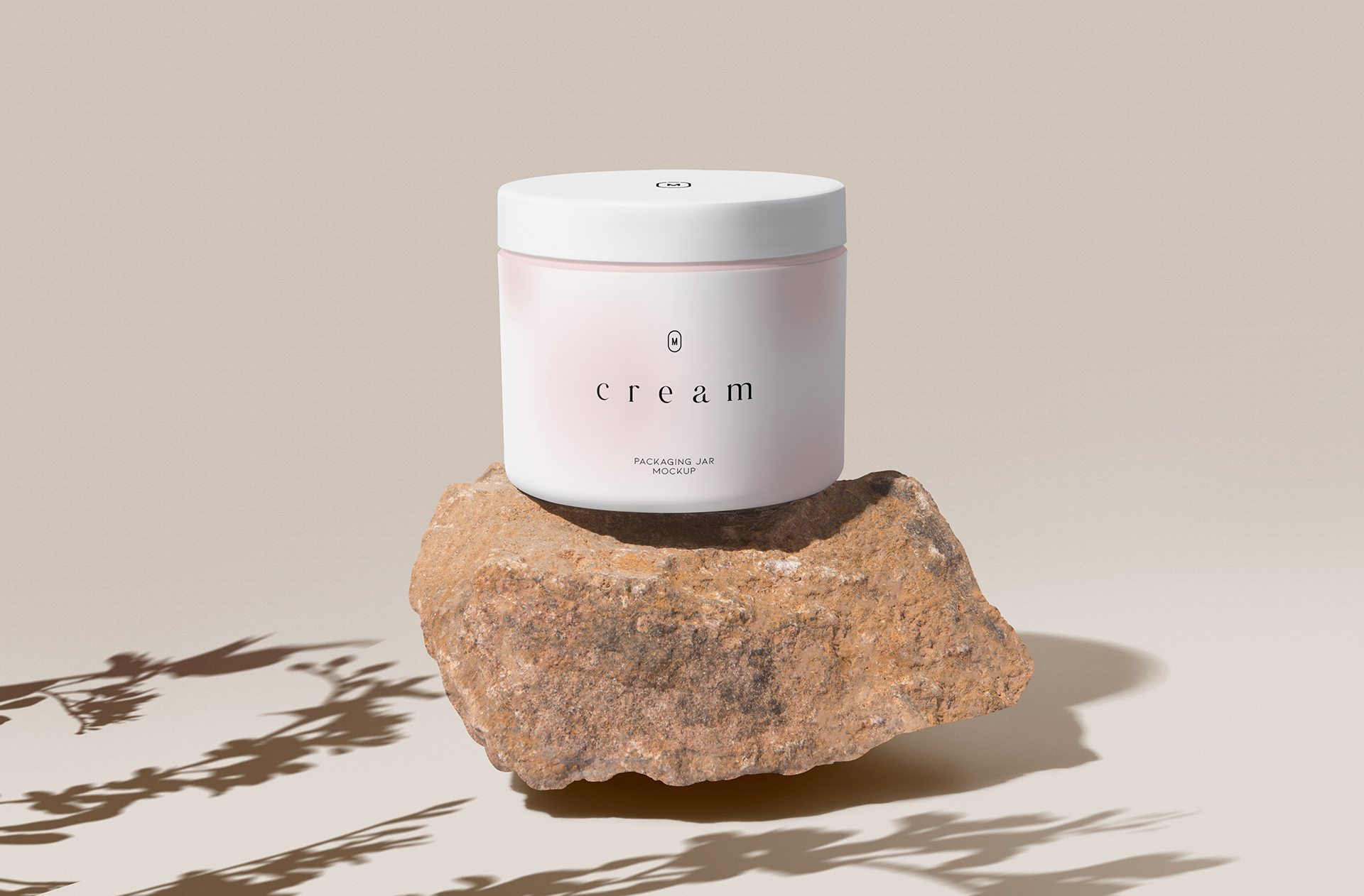 Minimalist Skincare Cream Jar Mockup for Label Branding
