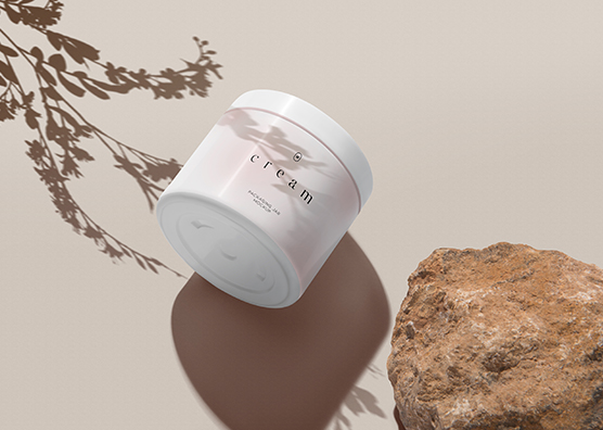 High-Resolution Open Cosmetic Jar Mockup