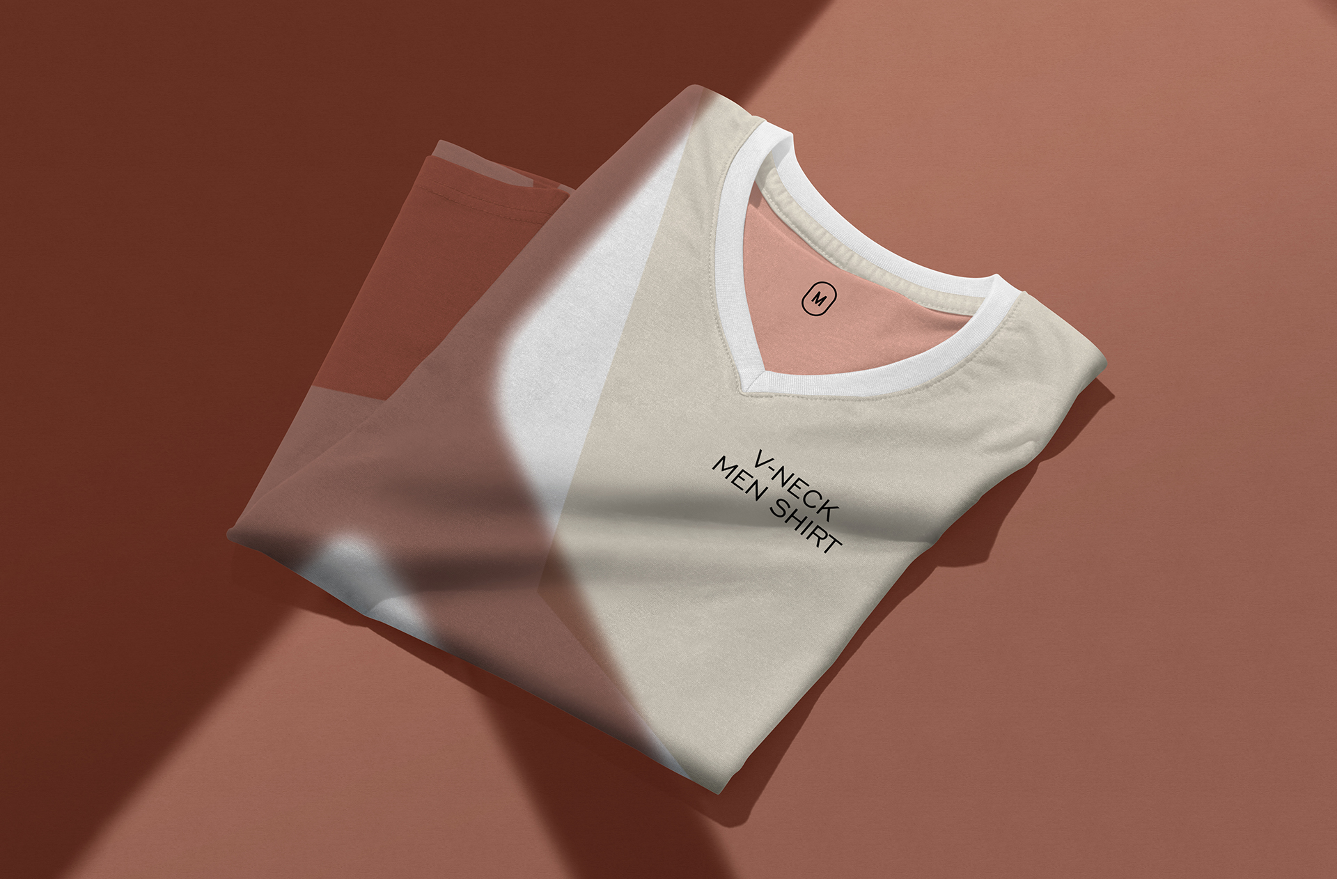Folded V-Neck Long Sleeve Shirt Mockup