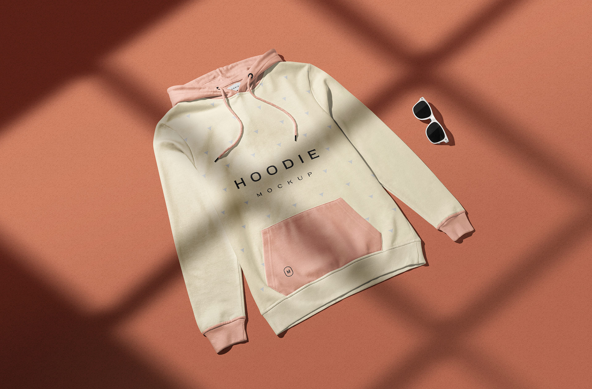 Flat Lay Hoodie Mockup with Stylish Shadows