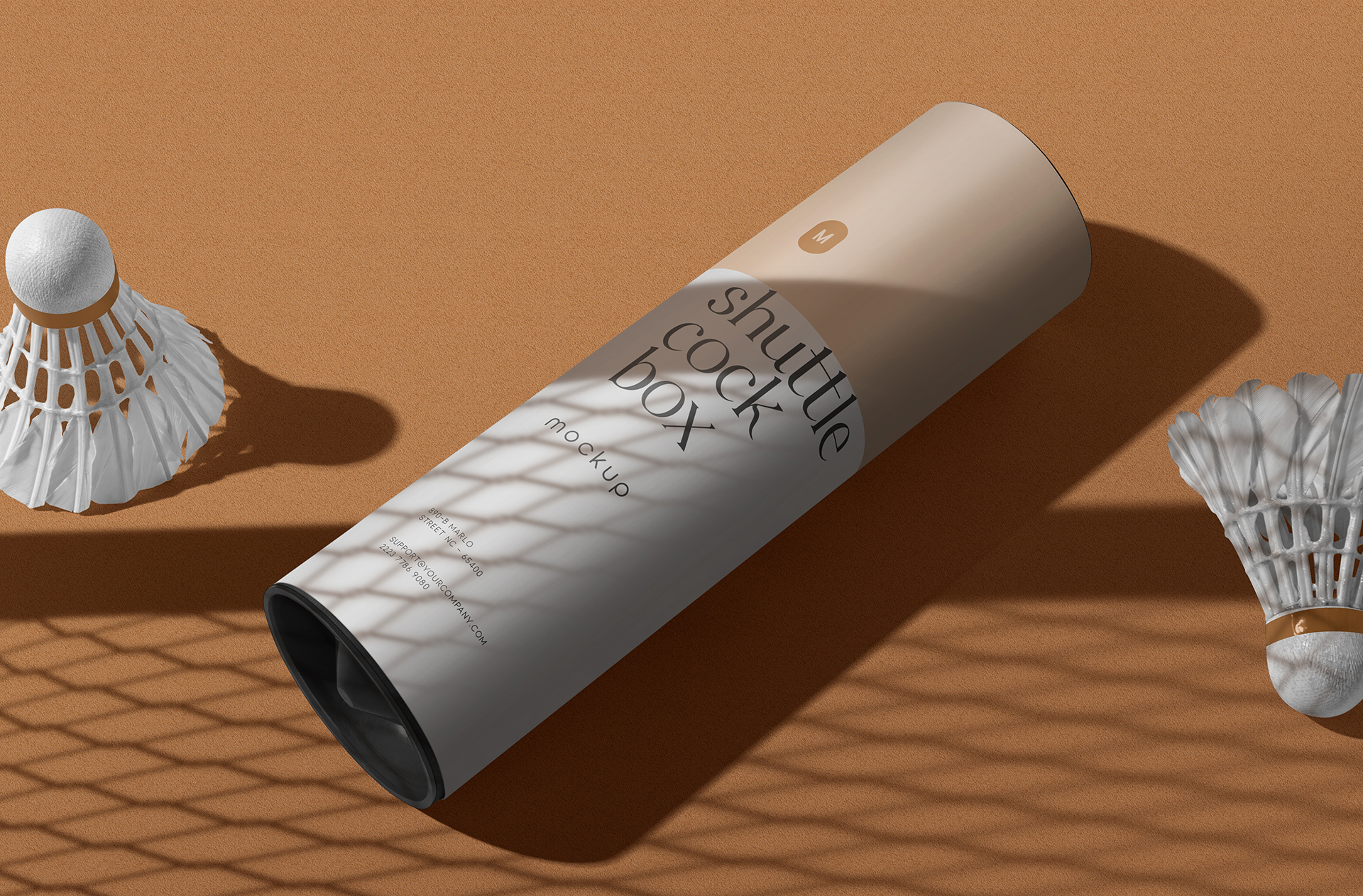 Realistic Shuttlecock Packaging Tube Mockup