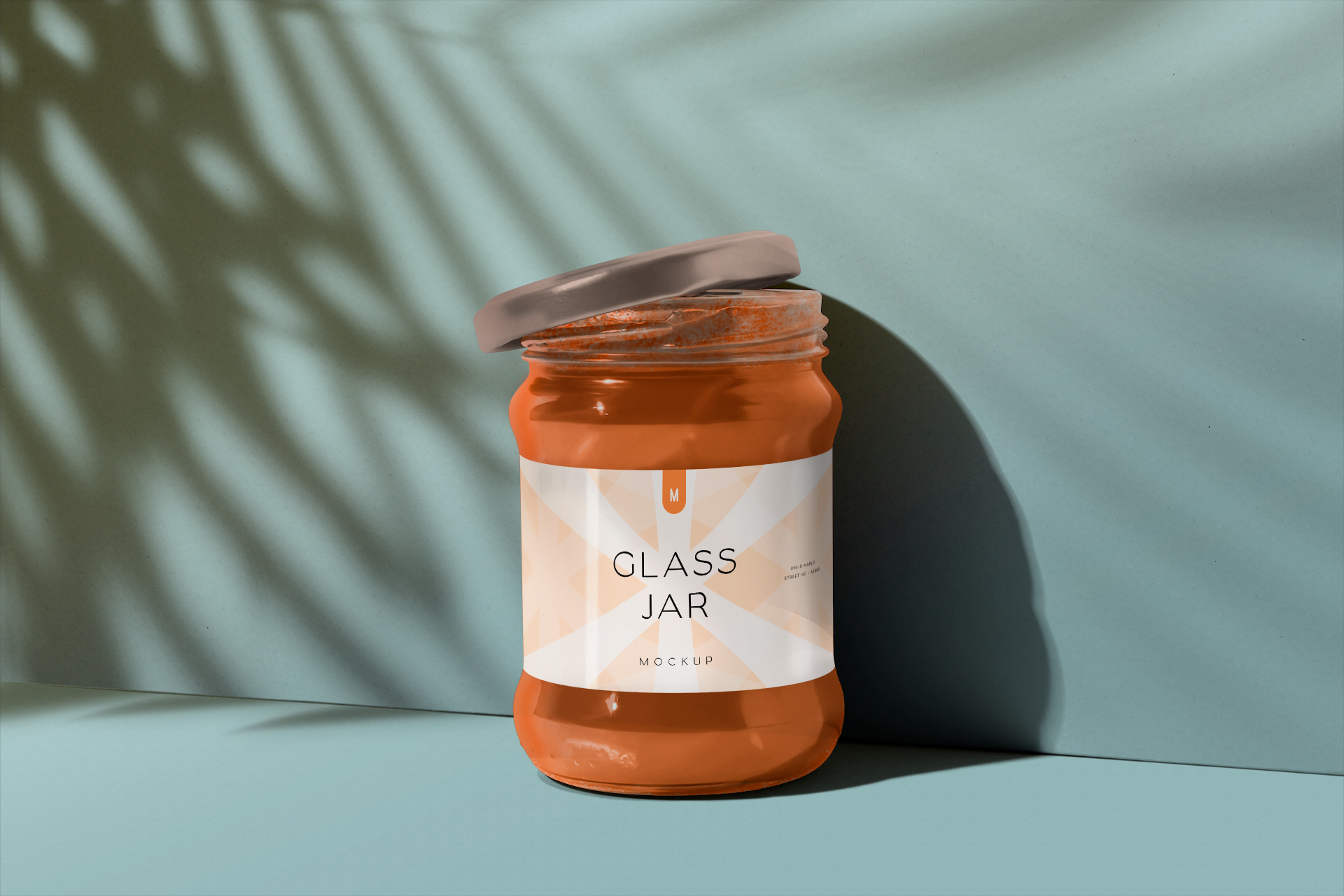 Floating Glass Jar Mockup with Realistic Shadows