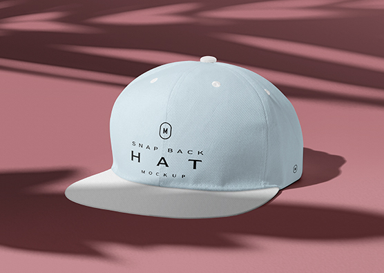 Realistic Snapback Hat Mockup Front Angled View
