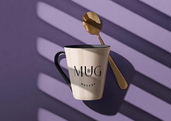 Elegant Ceramic Mug Mockup – Realistic Drinkware PSD