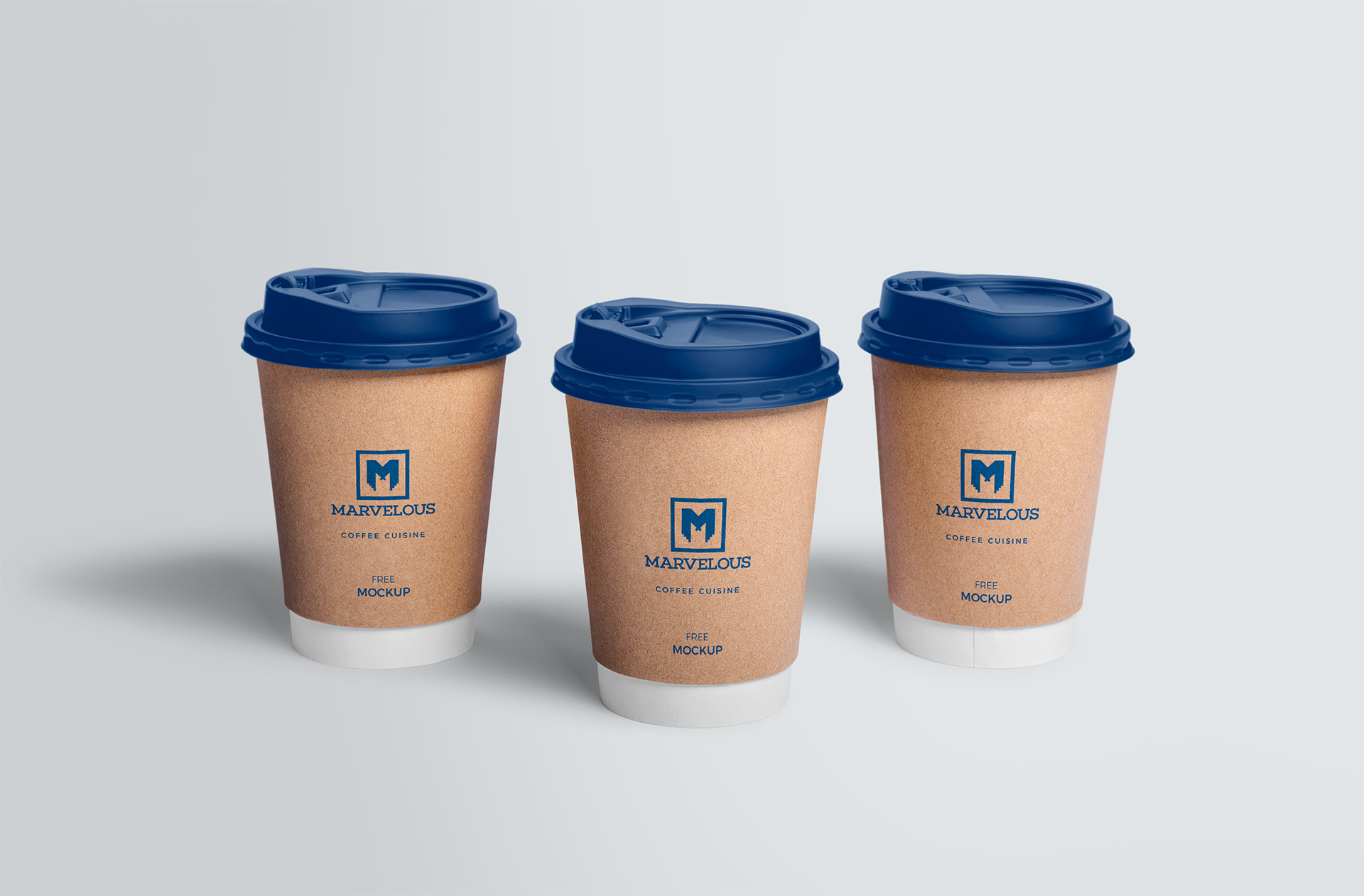 Realistic Paper Coffee Cup Mockup with Lid