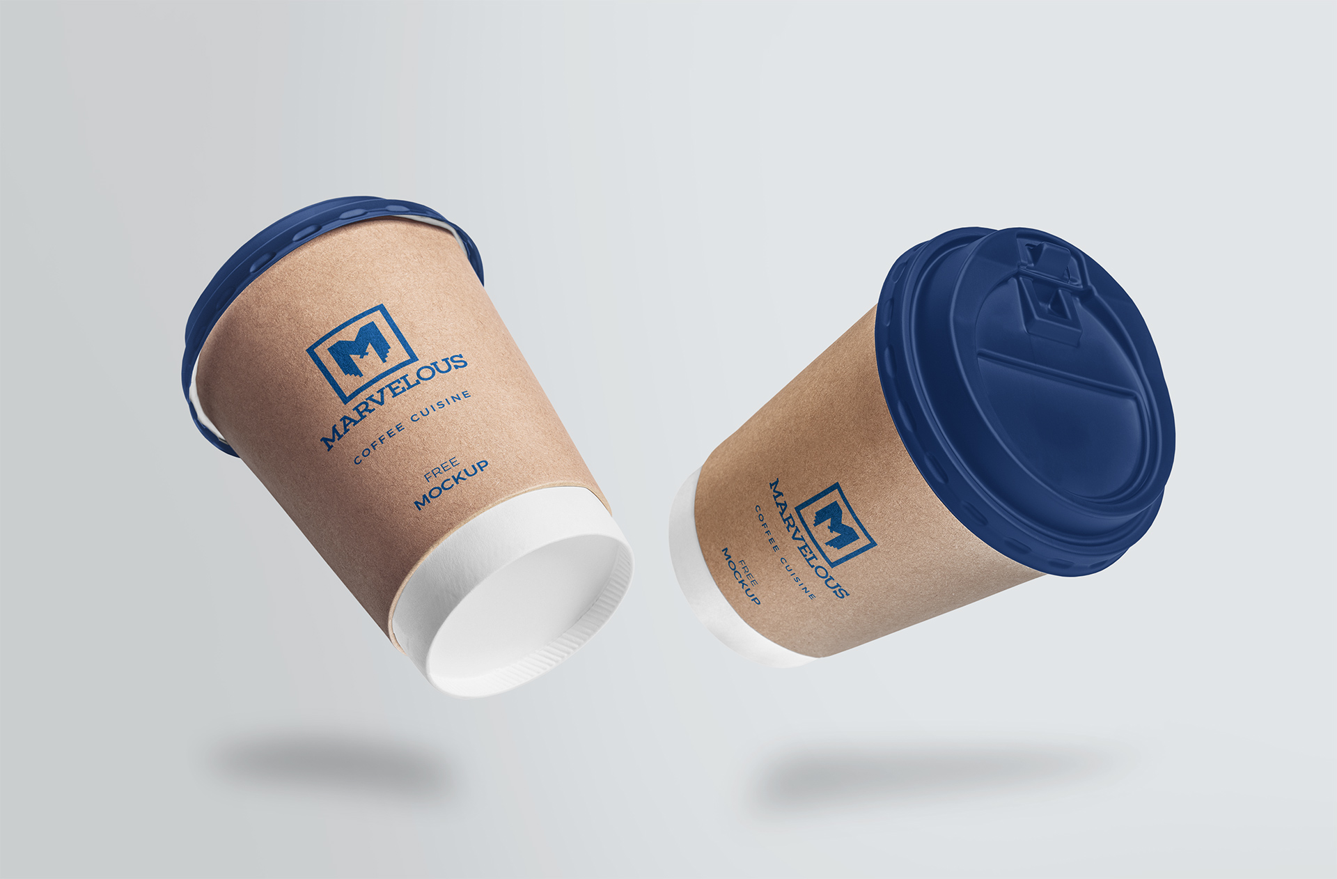 Floating Disposable Coffee Cup Mockup – High Quality