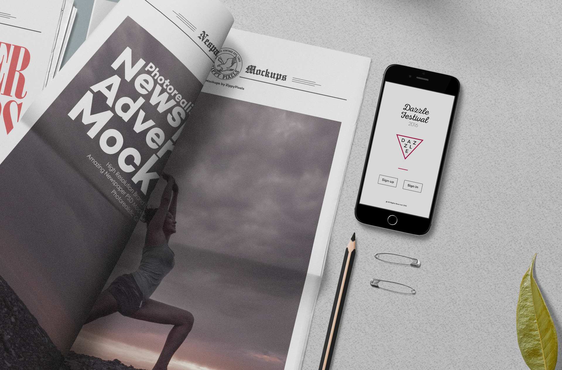 advertising newspaper mockup
