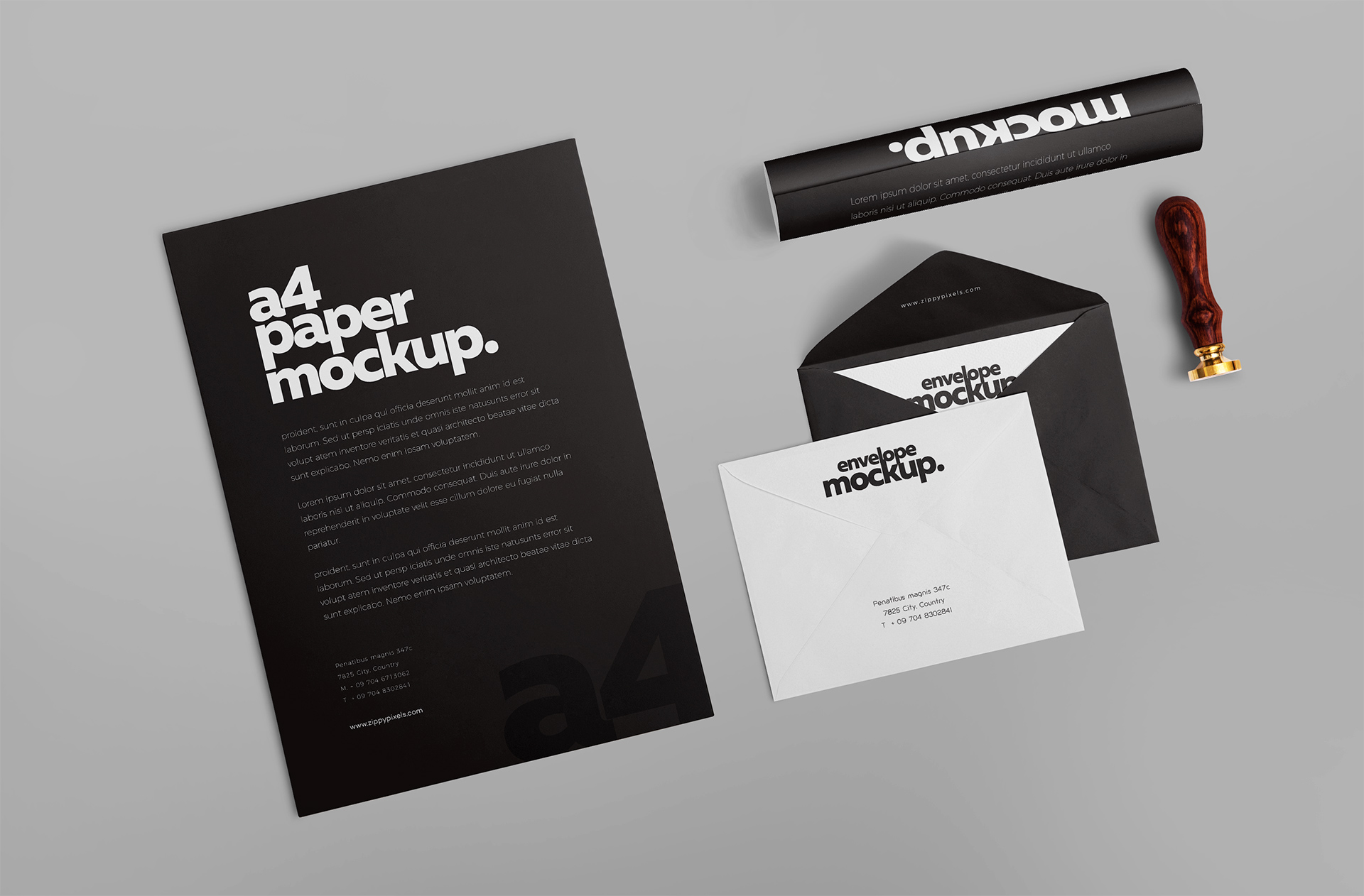 Business Letterhead and Envelope Mockup Set