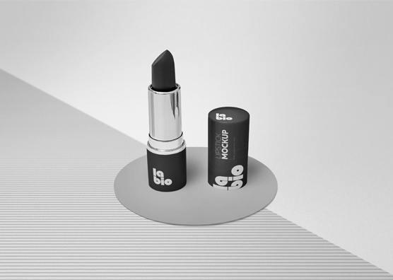 Stylish Lipstick Mockup – Open and Closed Views