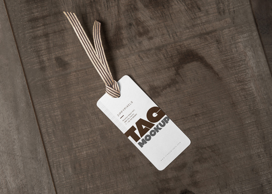 Premium Fashion Label Tag Mockup with Fabric Detail