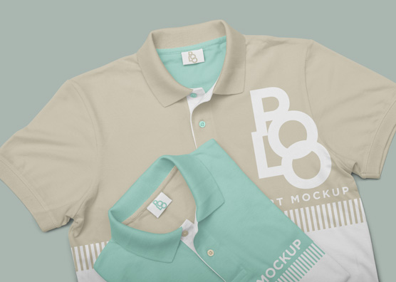 Flat Lay Polo Shirt Mockup – Customizable PSD