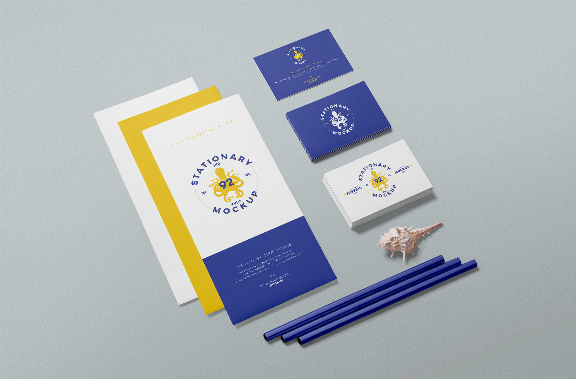 Minimalist Business Stationery Mockup – Cards & Letterhead